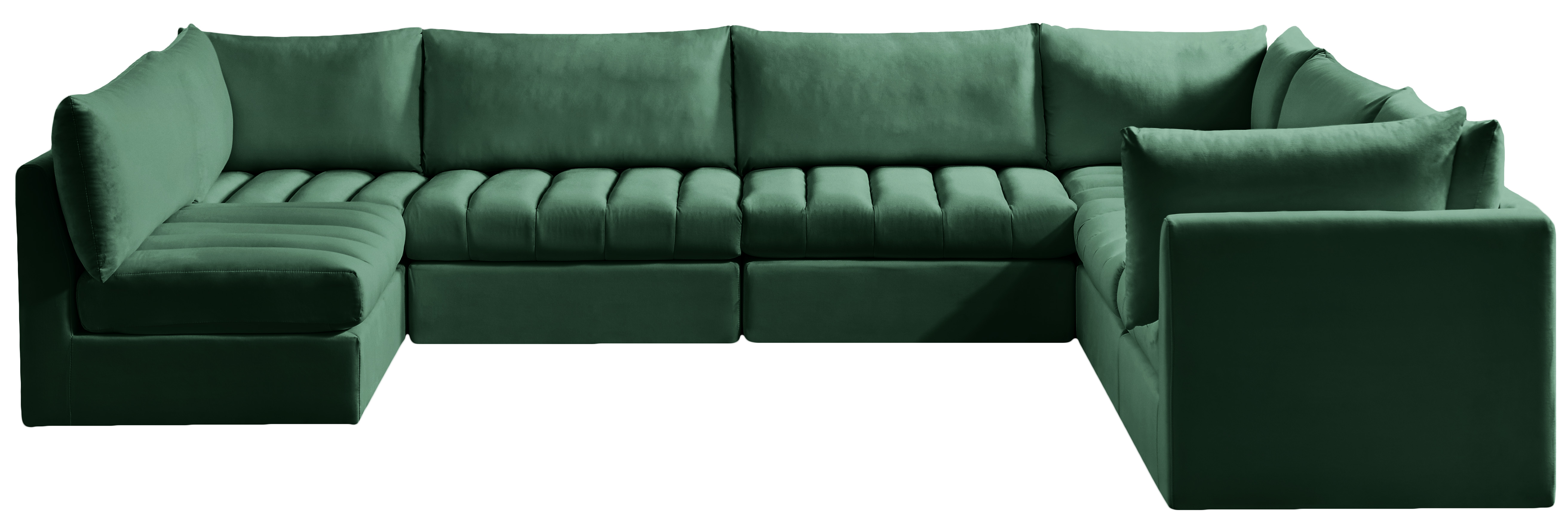 Meridian Furniture Jacob Green Velvet 7pc Modular Sectional