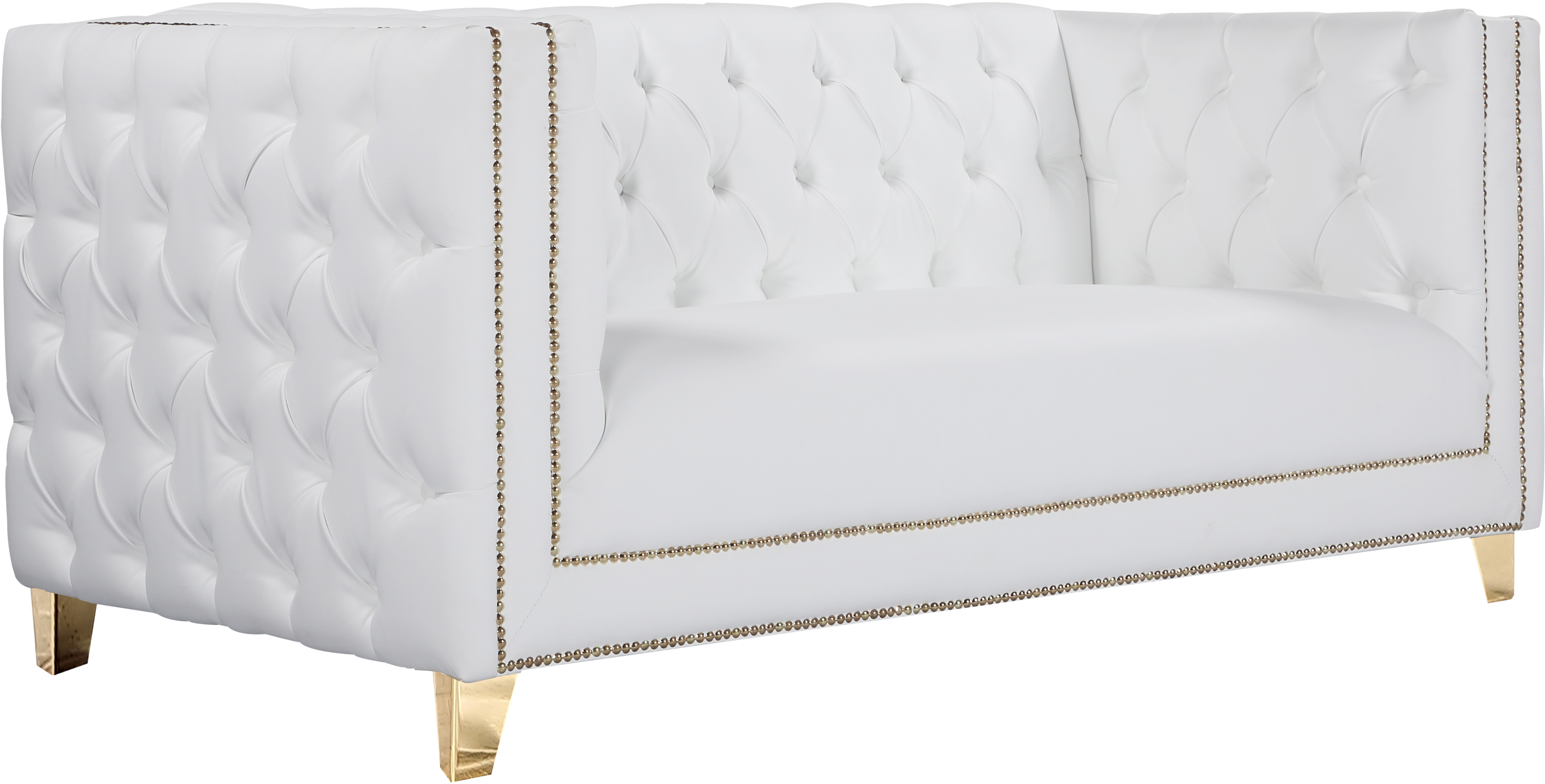 Meridian Furniture Michelle White Vegan Leather Loveseat