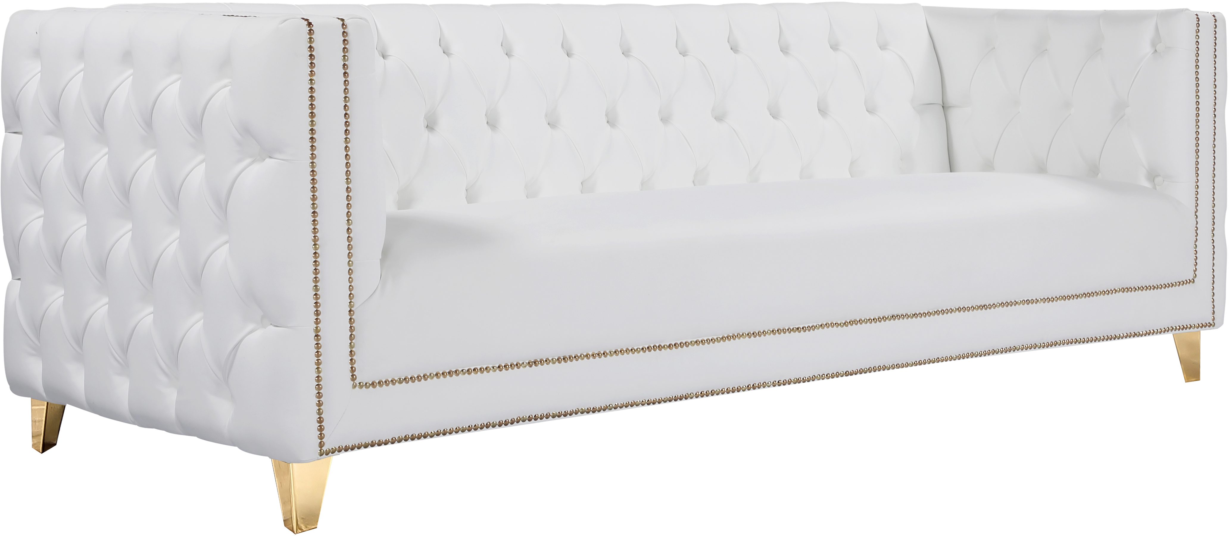 Meridian Furniture Michelle White Vegan Leather Sofa