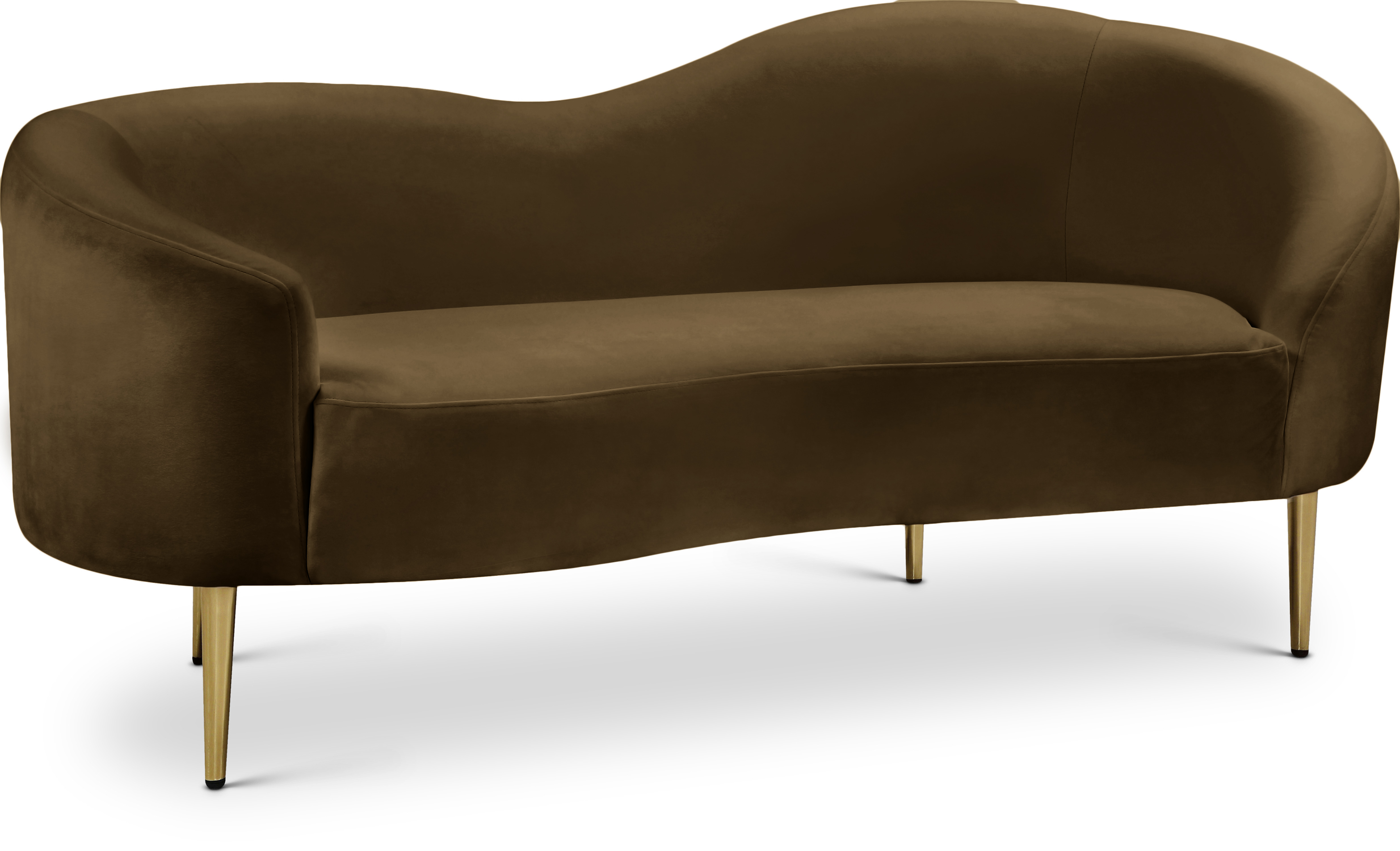 Ritz Brown Velvet Loveseat