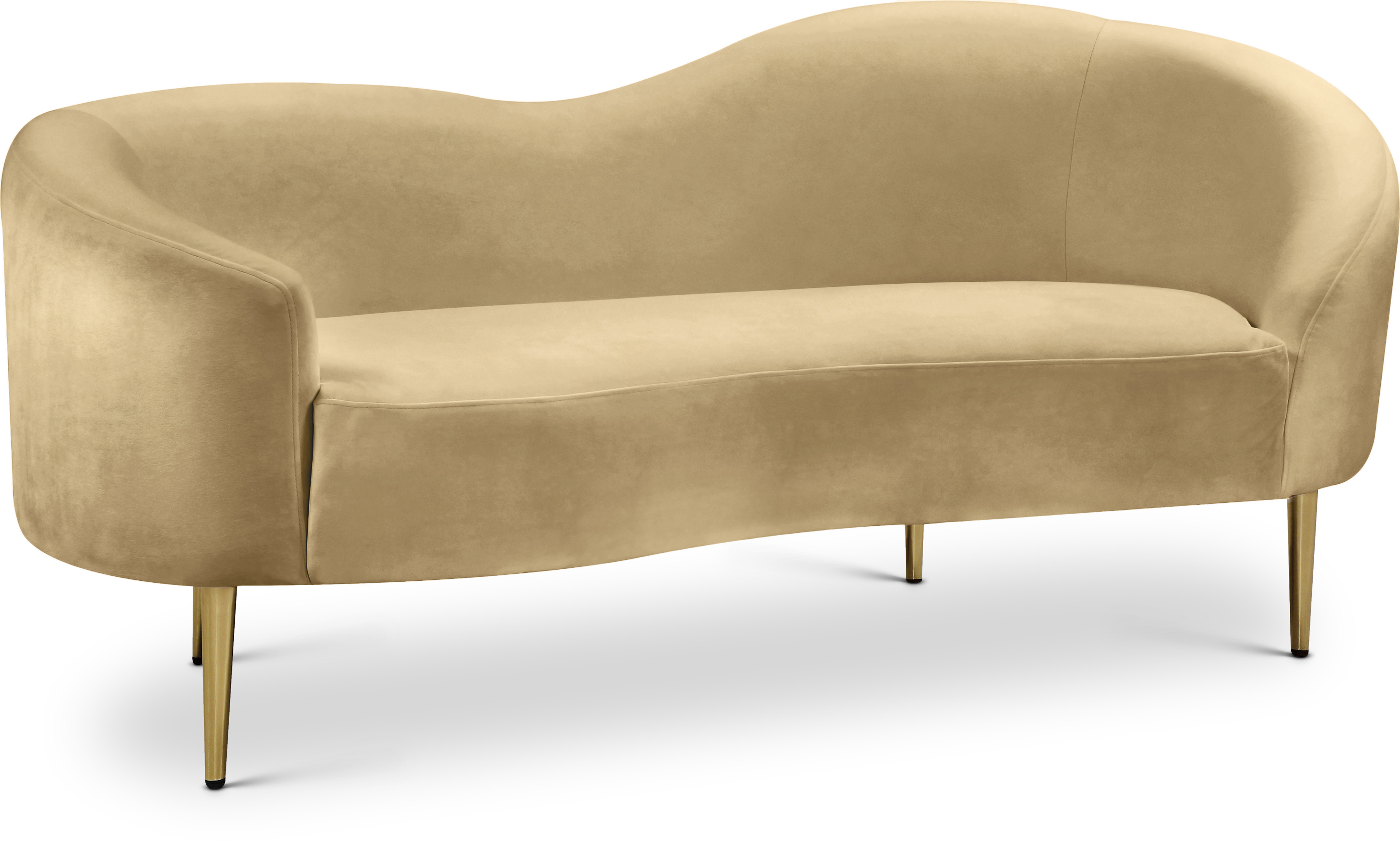 Ritz Camel Velvet Loveseat