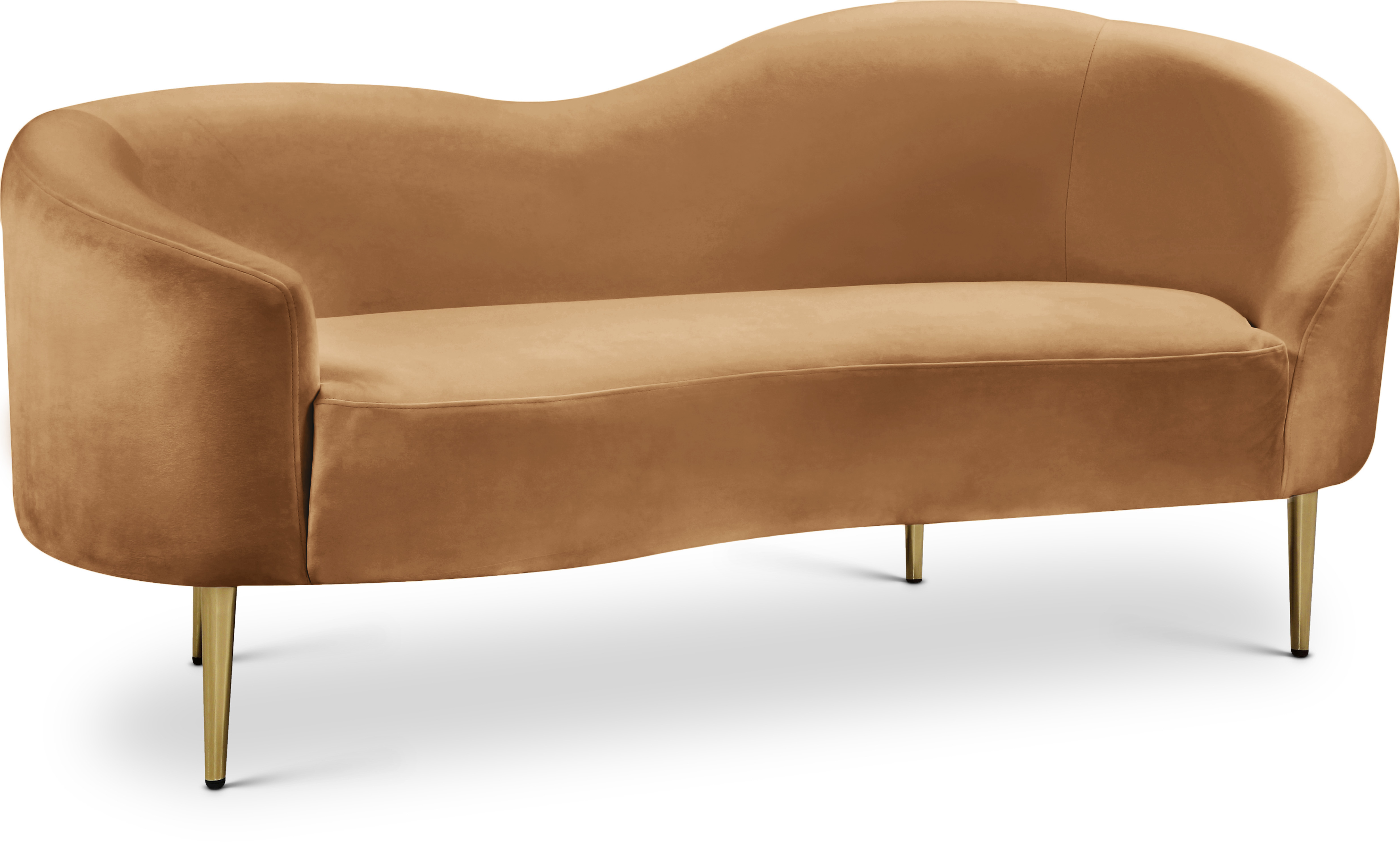 Ritz Saddle Velvet Loveseat