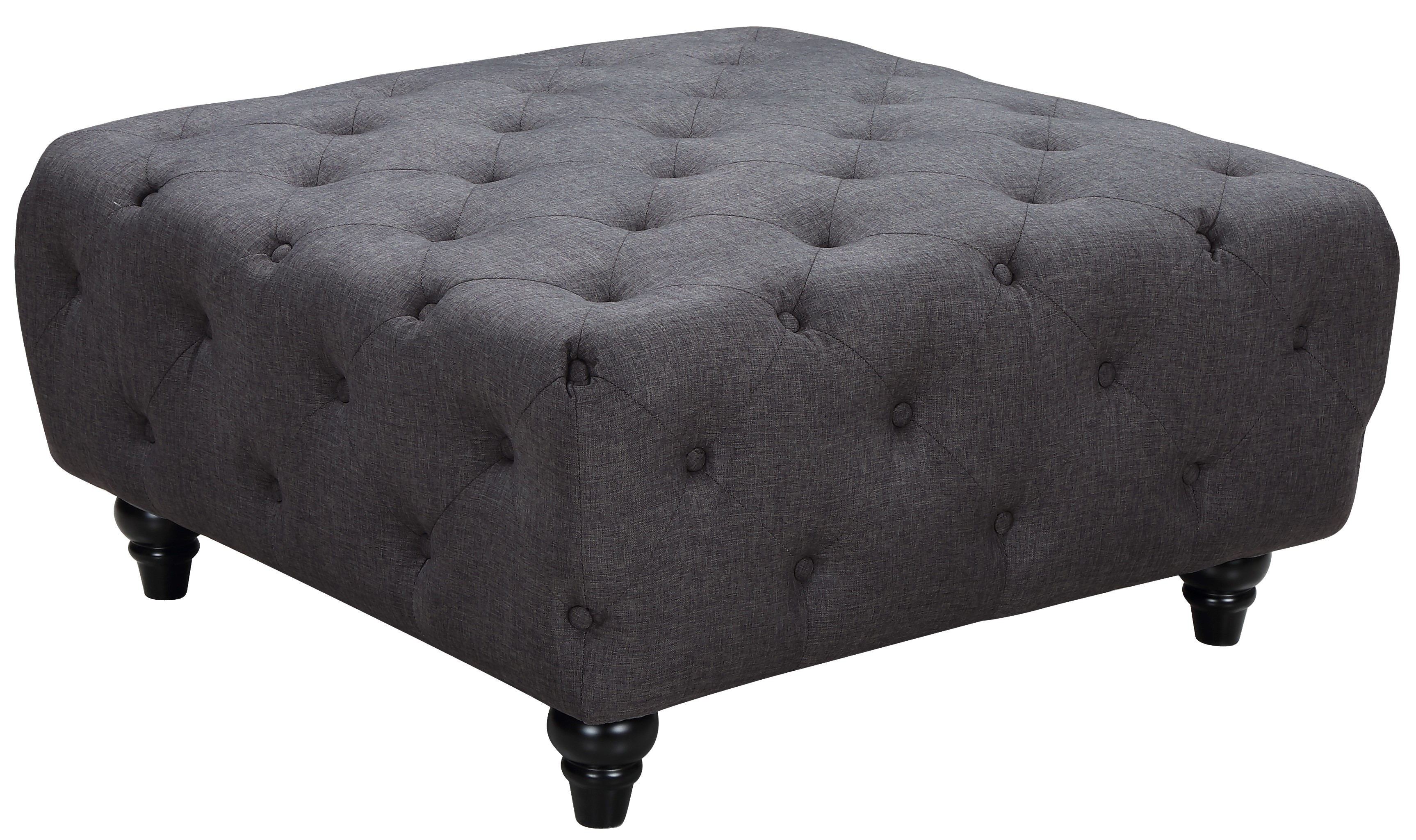 Meridian Furniture Chesterfield Grey Linen Ottoman MRD-662GRY-OTT Meridian Furniture Chesterfield Grey Linen Ottoman MRD-662GRY-OTT