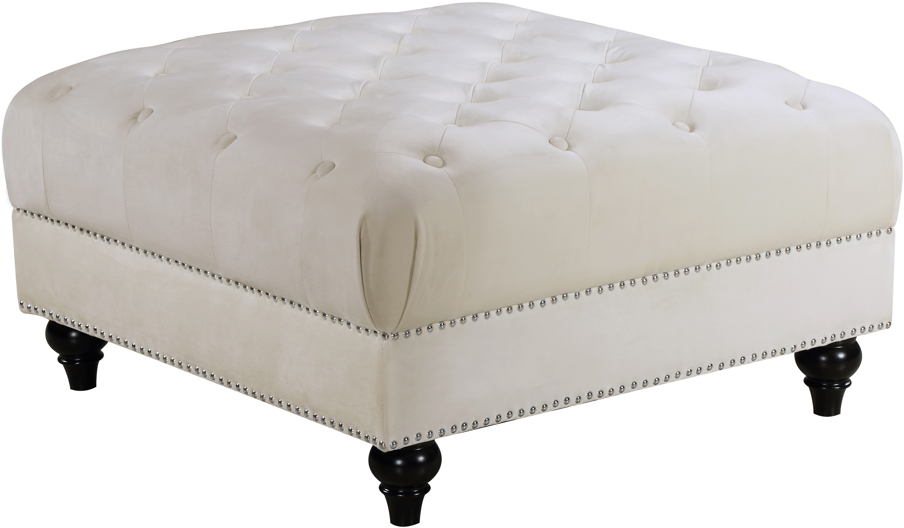 Clifton Cream Velvet Ottoman