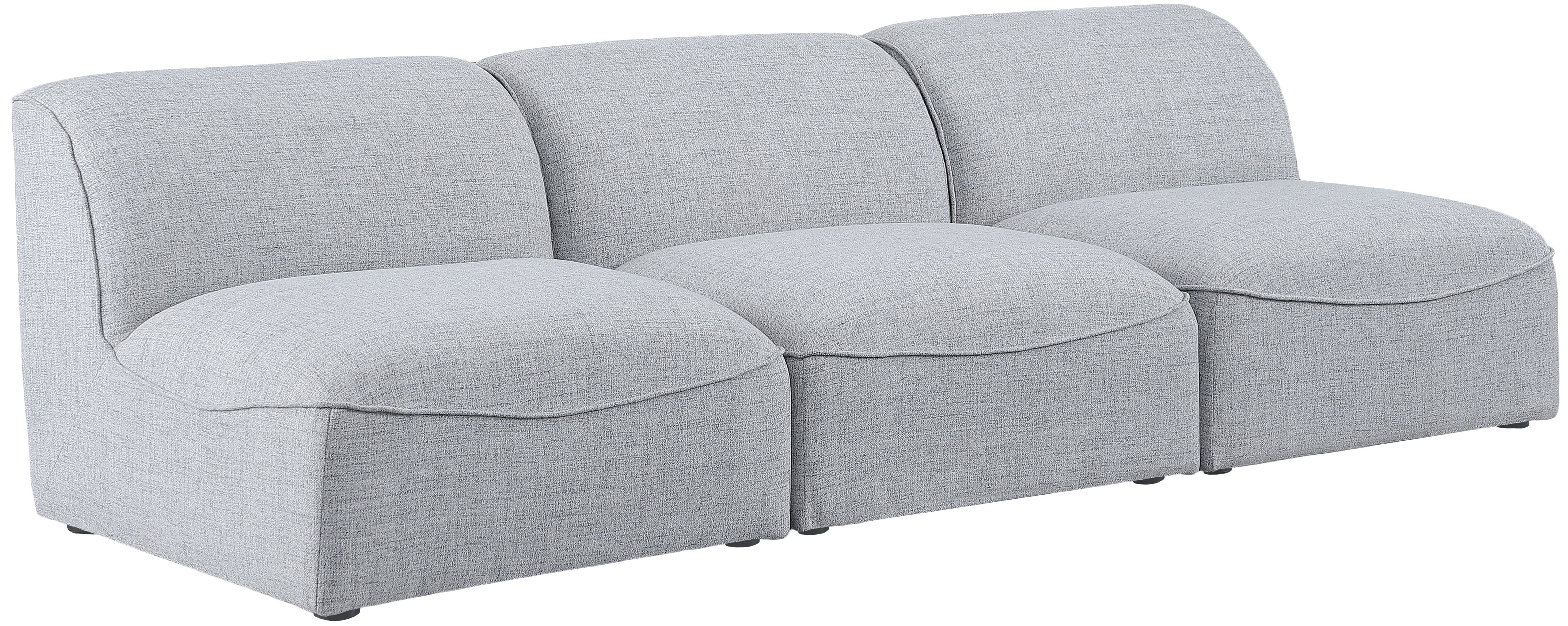 Meridian Furniture Miramar Grey Durable Linen Modular Armless Sofa