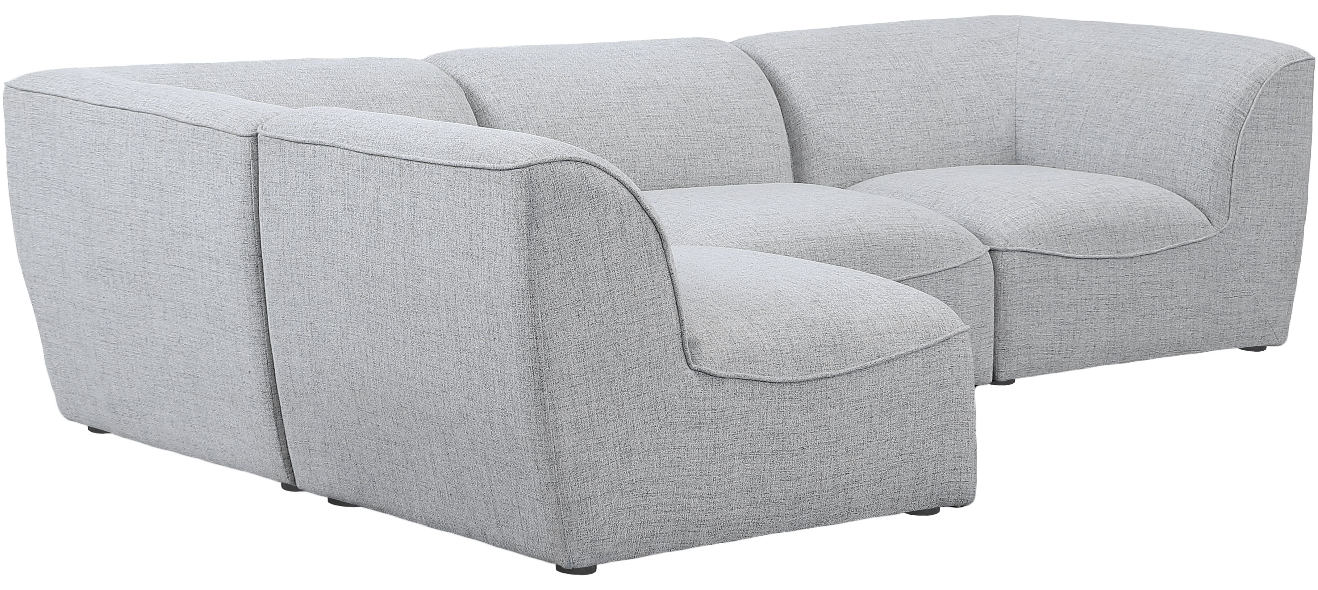 Meridian Furniture Miramar Grey 4pc Modular Sectional