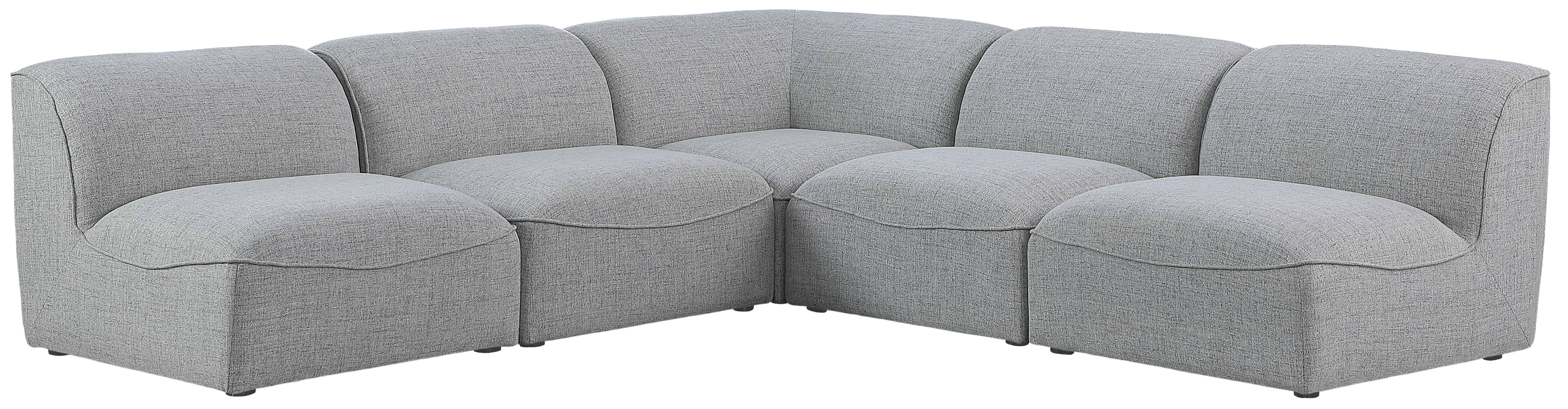 Meridian Furniture Miramar Grey 5pc Modular Sectional