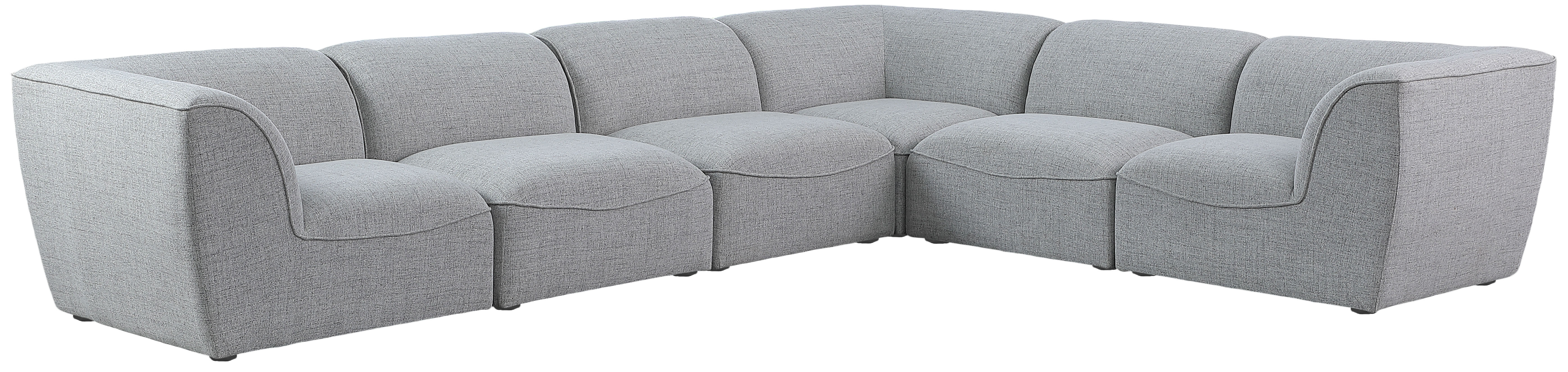 Meridian Furniture Miramar Grey 6pc Modular Sectional