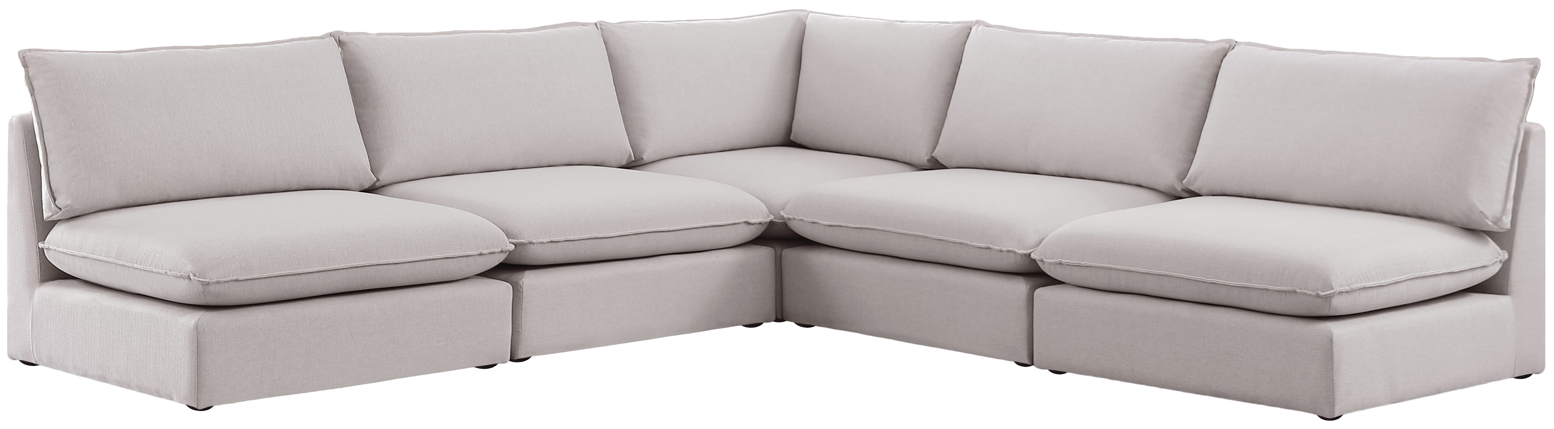 Meridian Furniture Mackenzie Beige Linen 5pc Modular Sectional