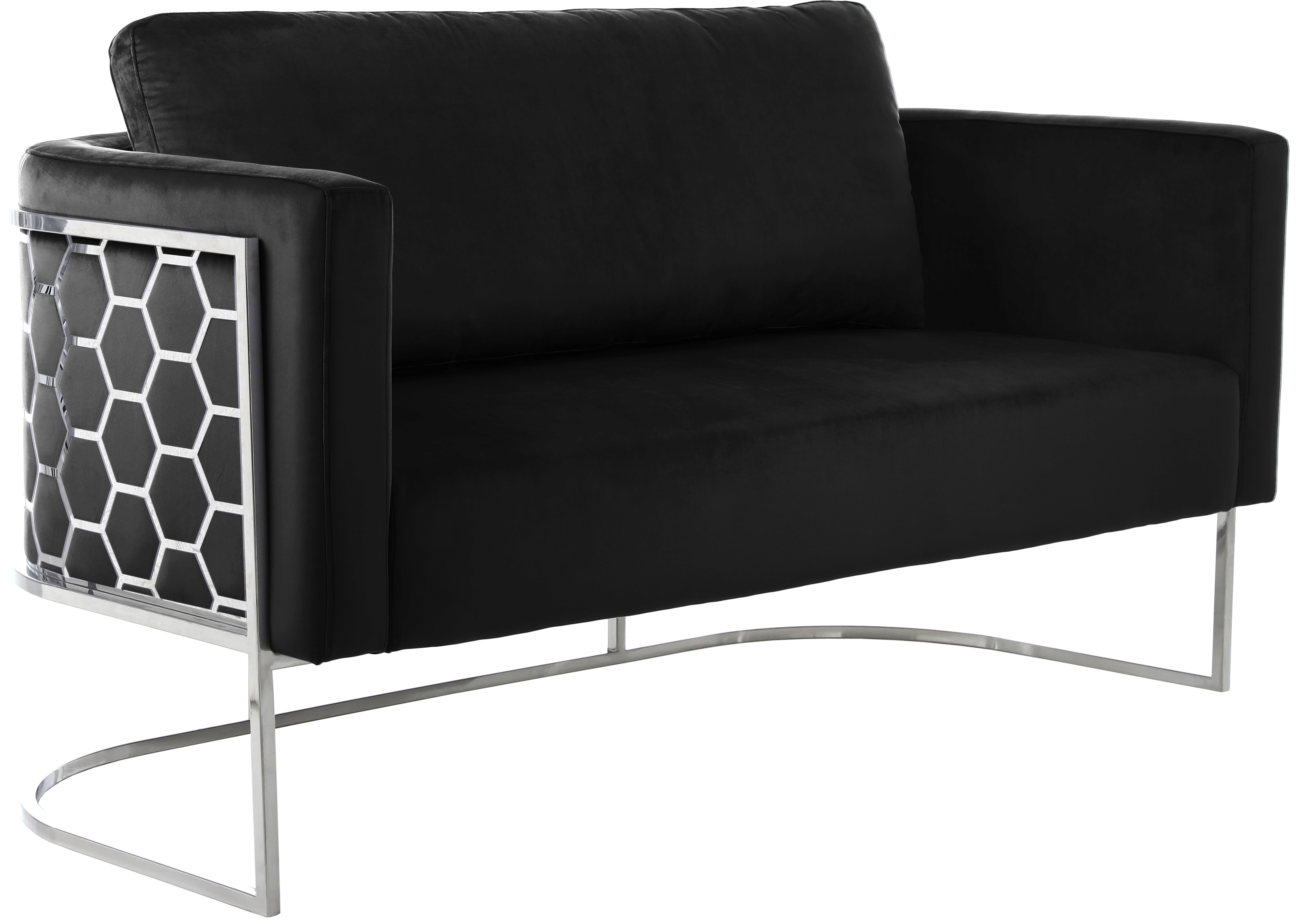Meridian Furniture Casa Black Velvet Loveseat