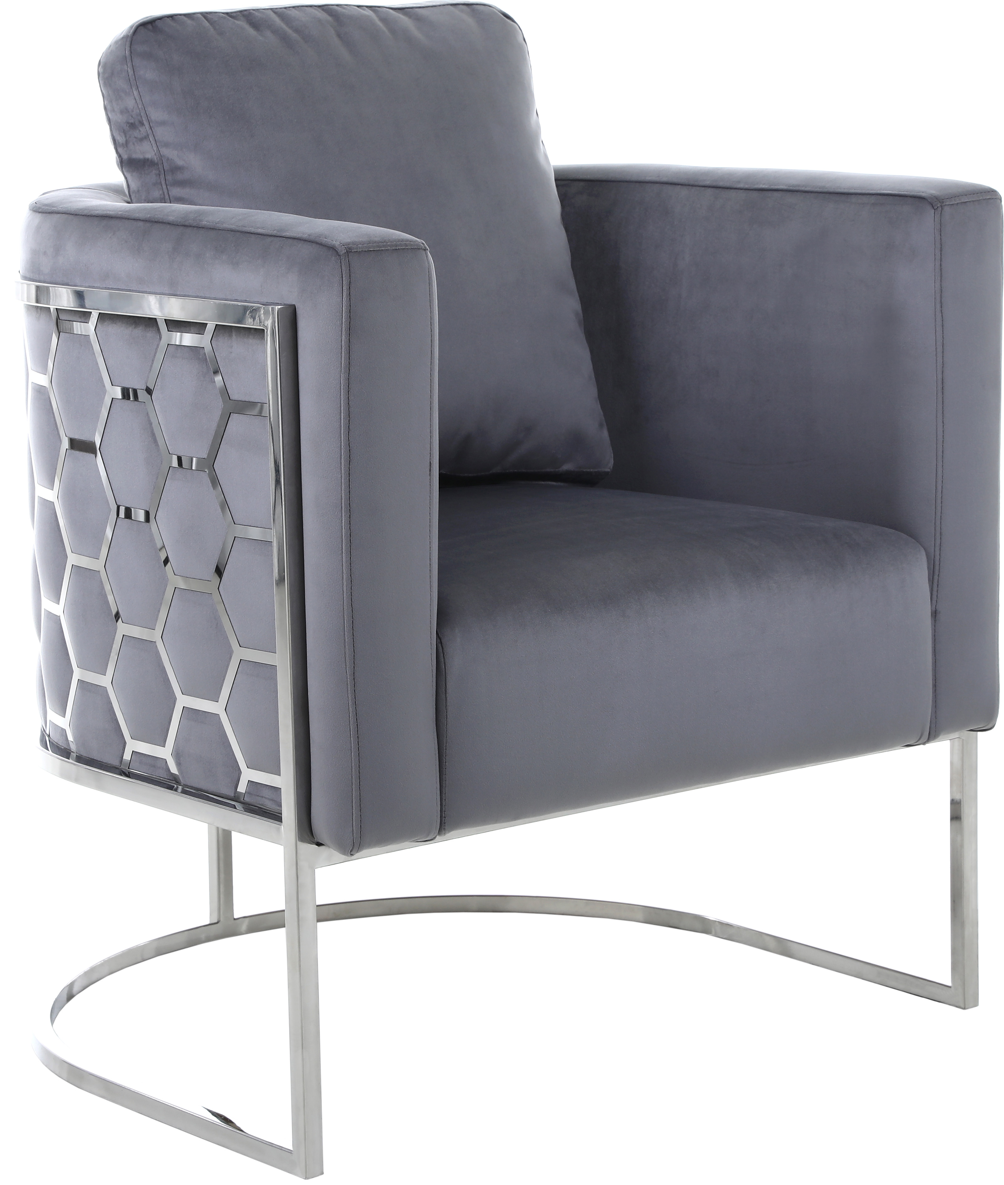 Meridian Furniture Casa Grey Velvet Chair