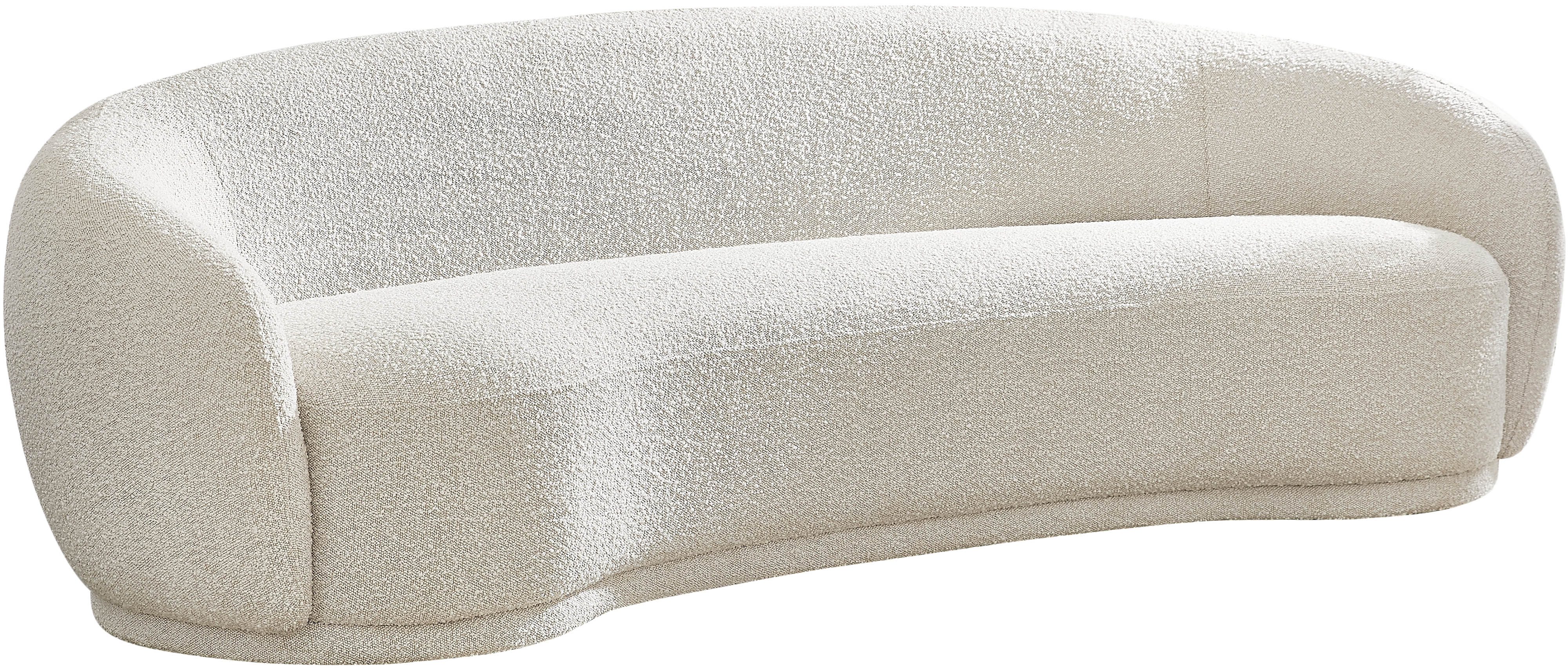 Meridian Furniture Hyde Cream Boucle Fabric Sofa