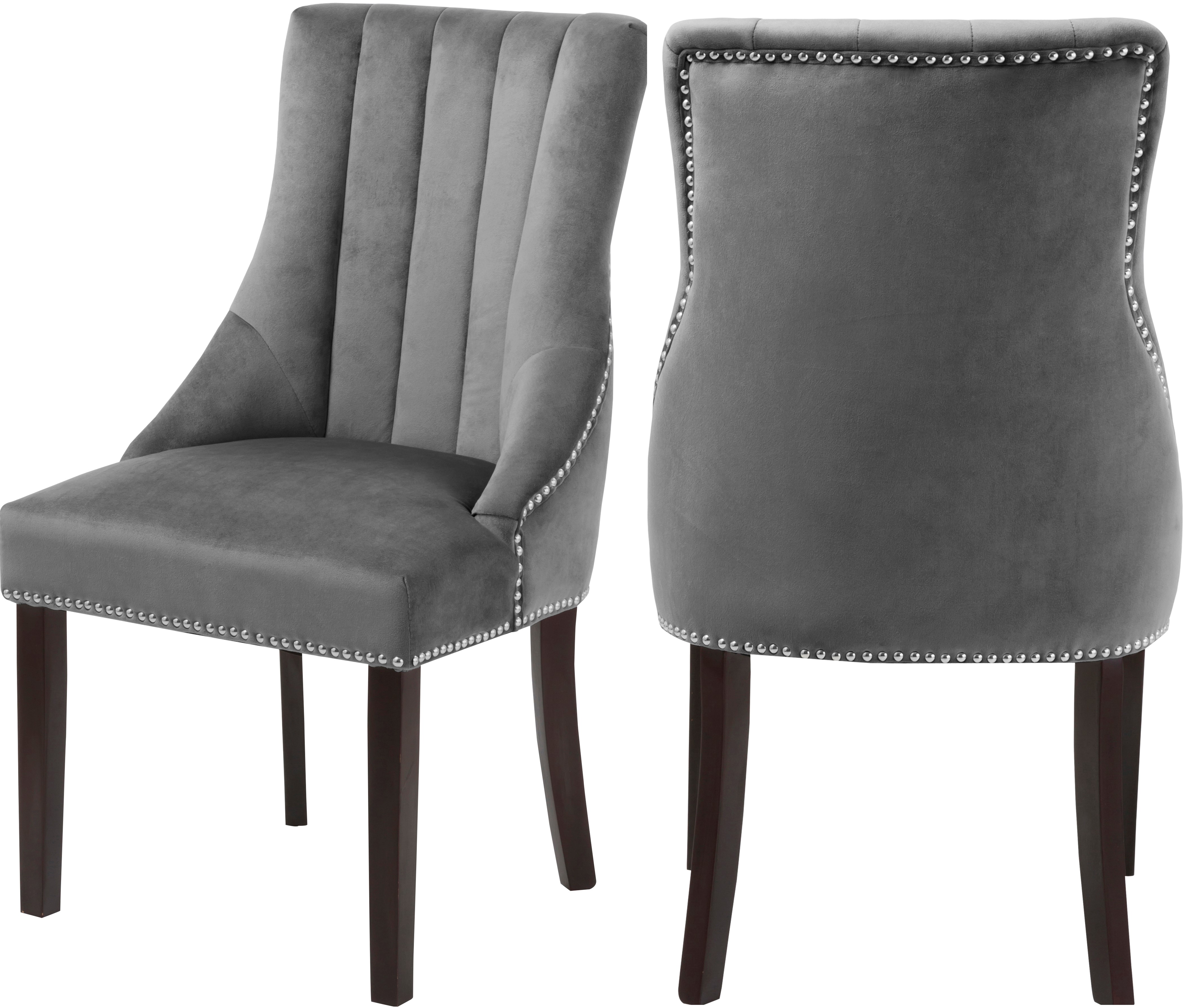 Design Edge Blackall 2  Grey Velvet Dining Chairs