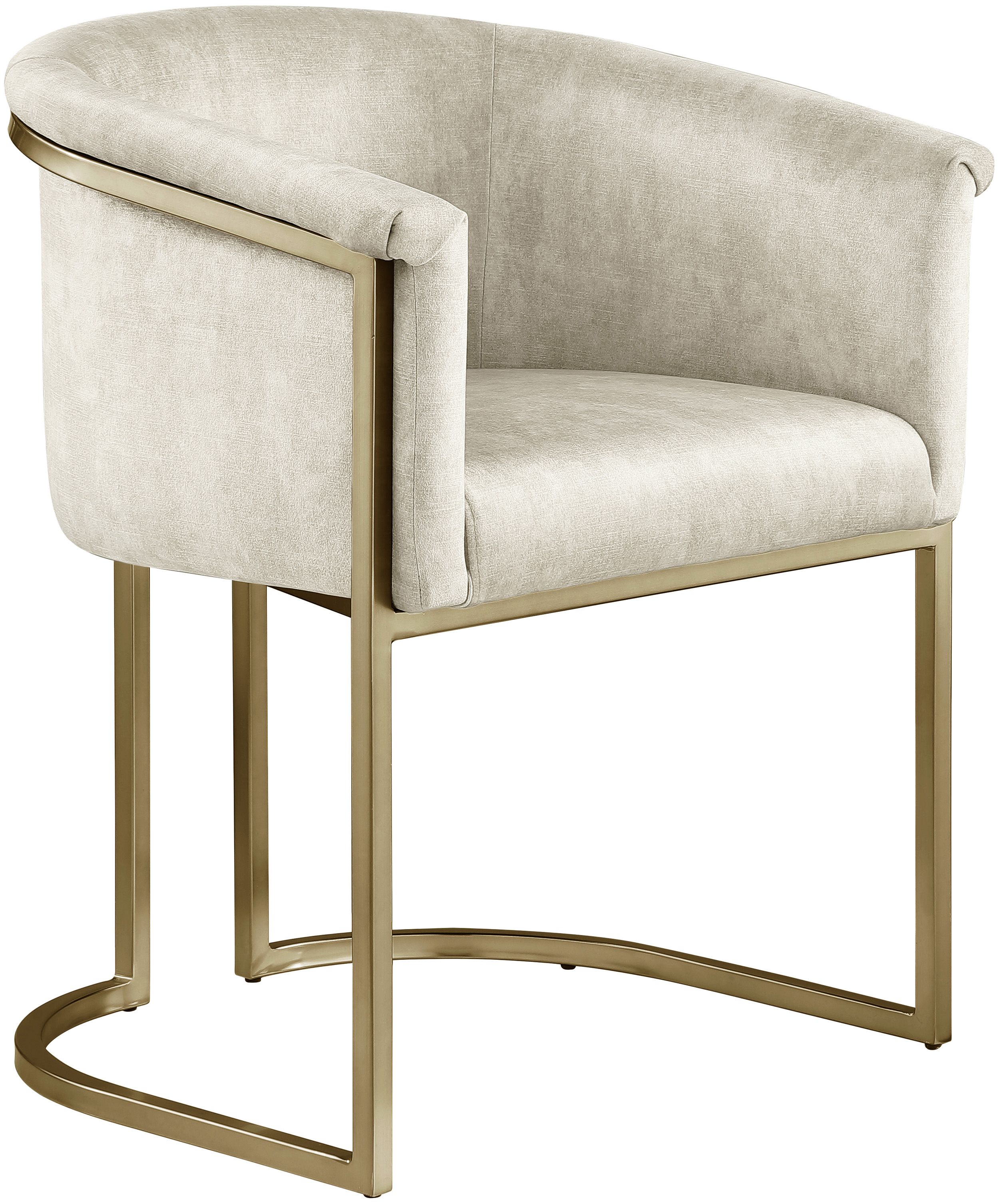 Meridian Furniture Tierra Cream Brushed Brass Dining Chair