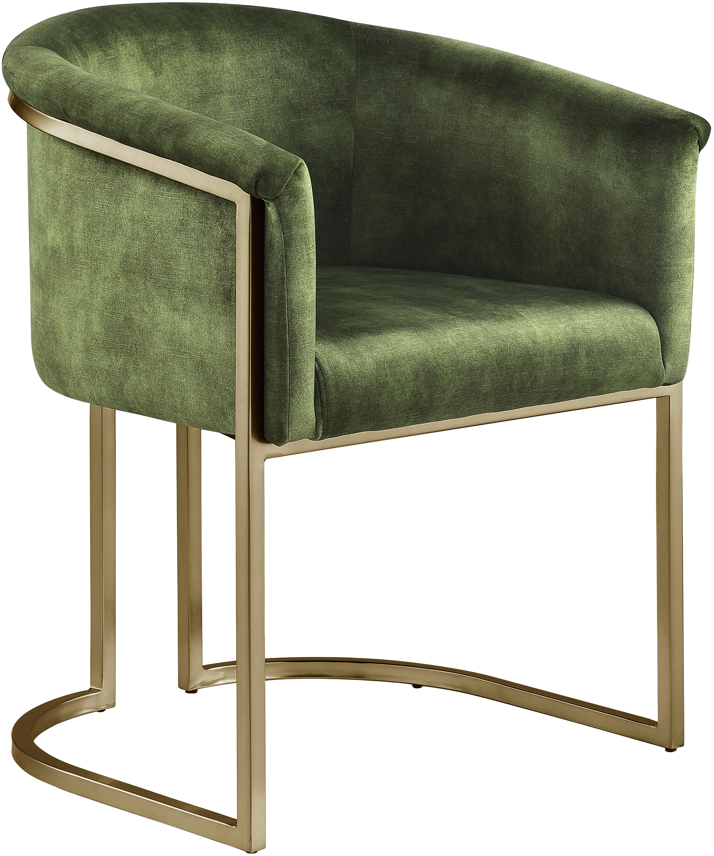 Meridian Furniture Tierra Olive Brushed Brass Dining Chair