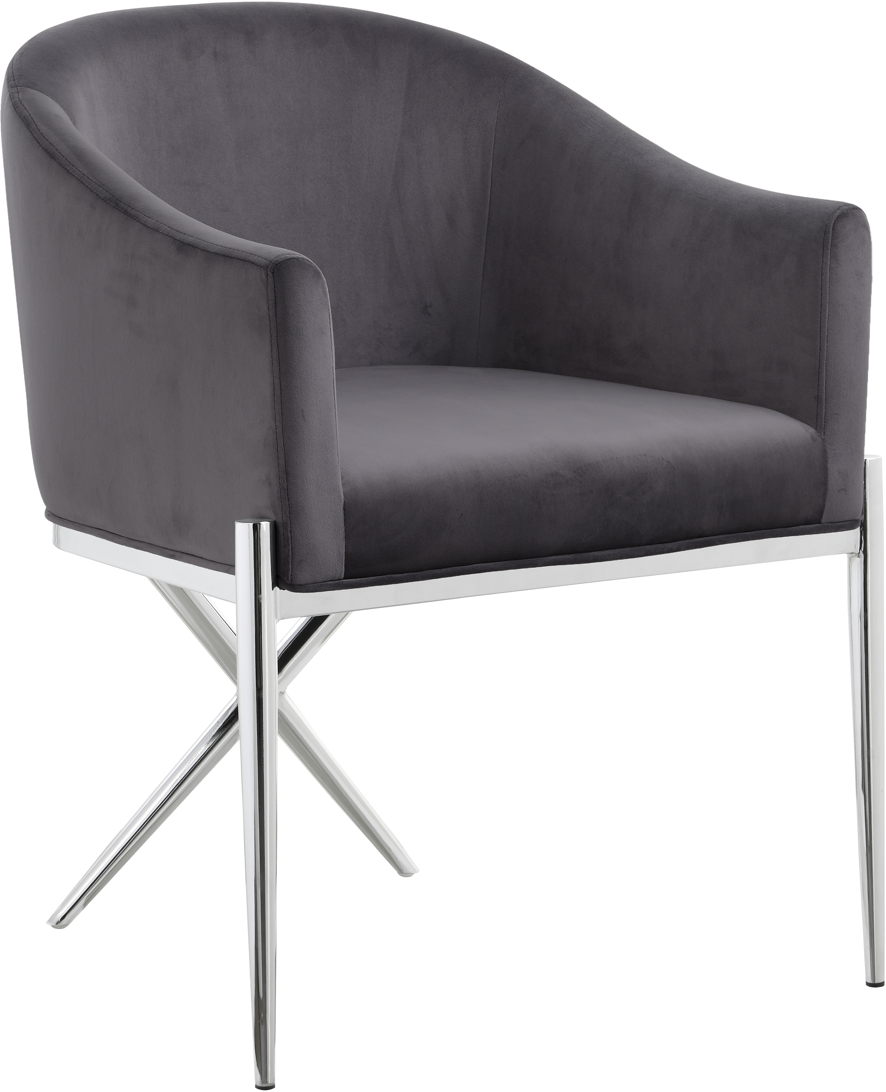 Design Edge Inglewood  Grey Chrome Dining Chair