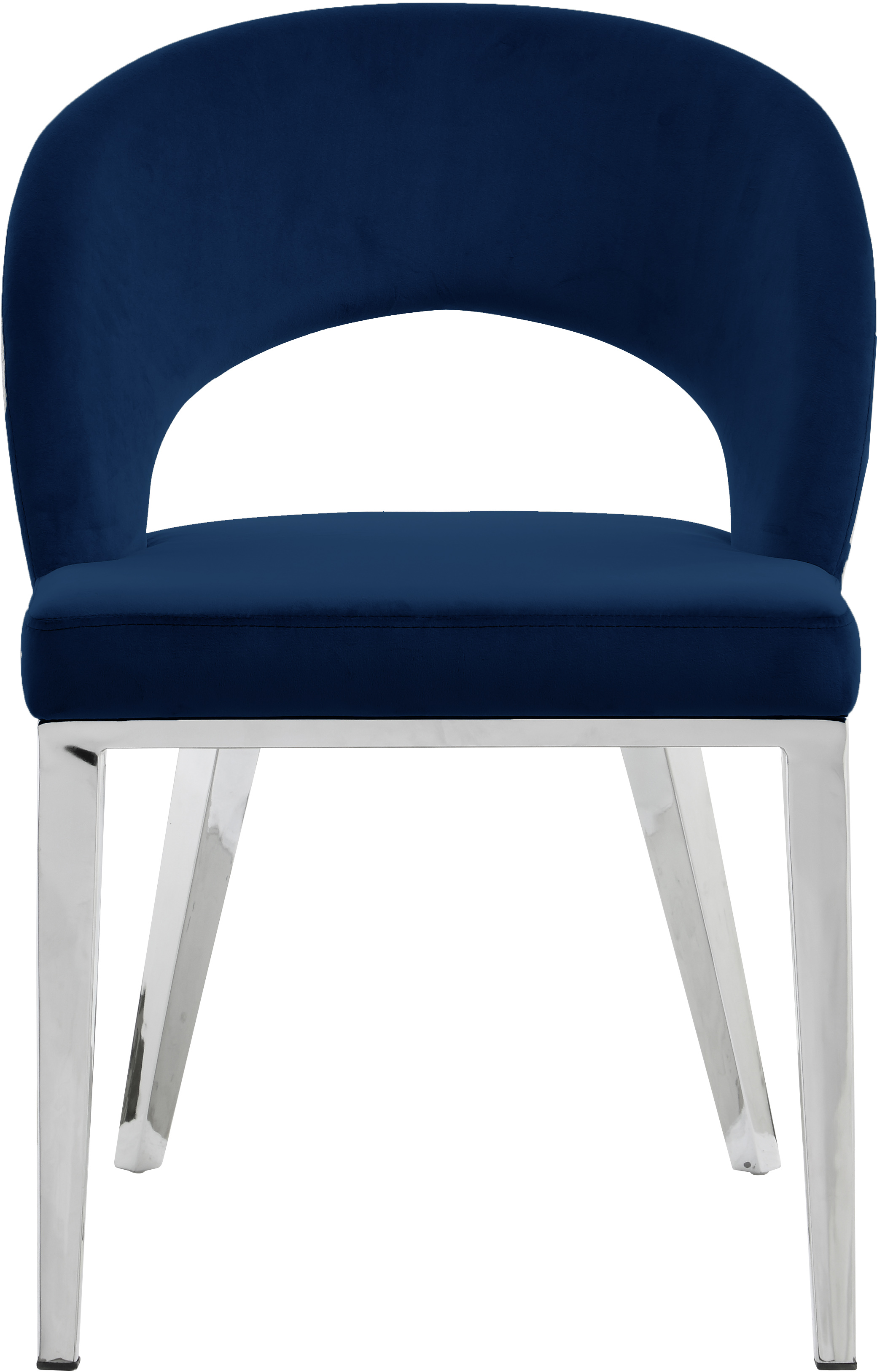 Design Edge Charleville  Navy Velvet Chrome Base Dining Chair