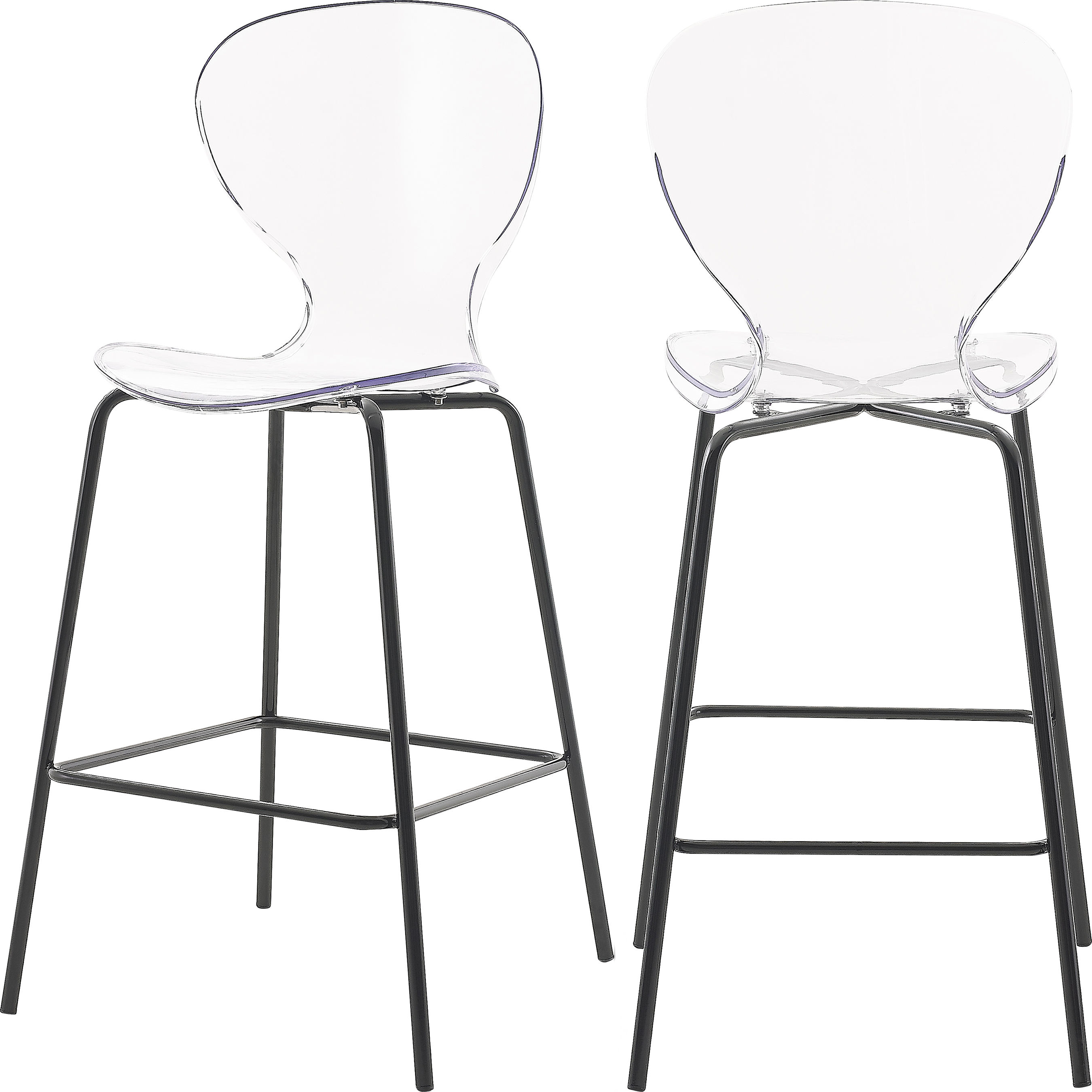 Design Edge Mudgee 2  Matte Black Legs Couter Height Stools