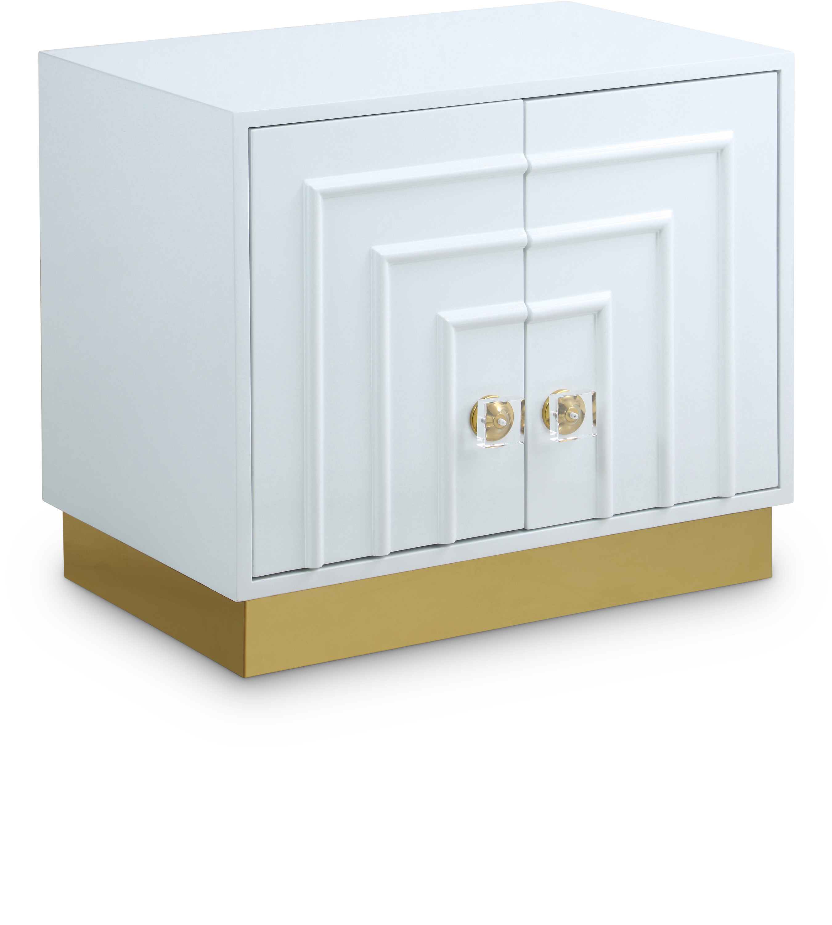 Meridian Furniture Cosmopolitan White Lacquer Side Table