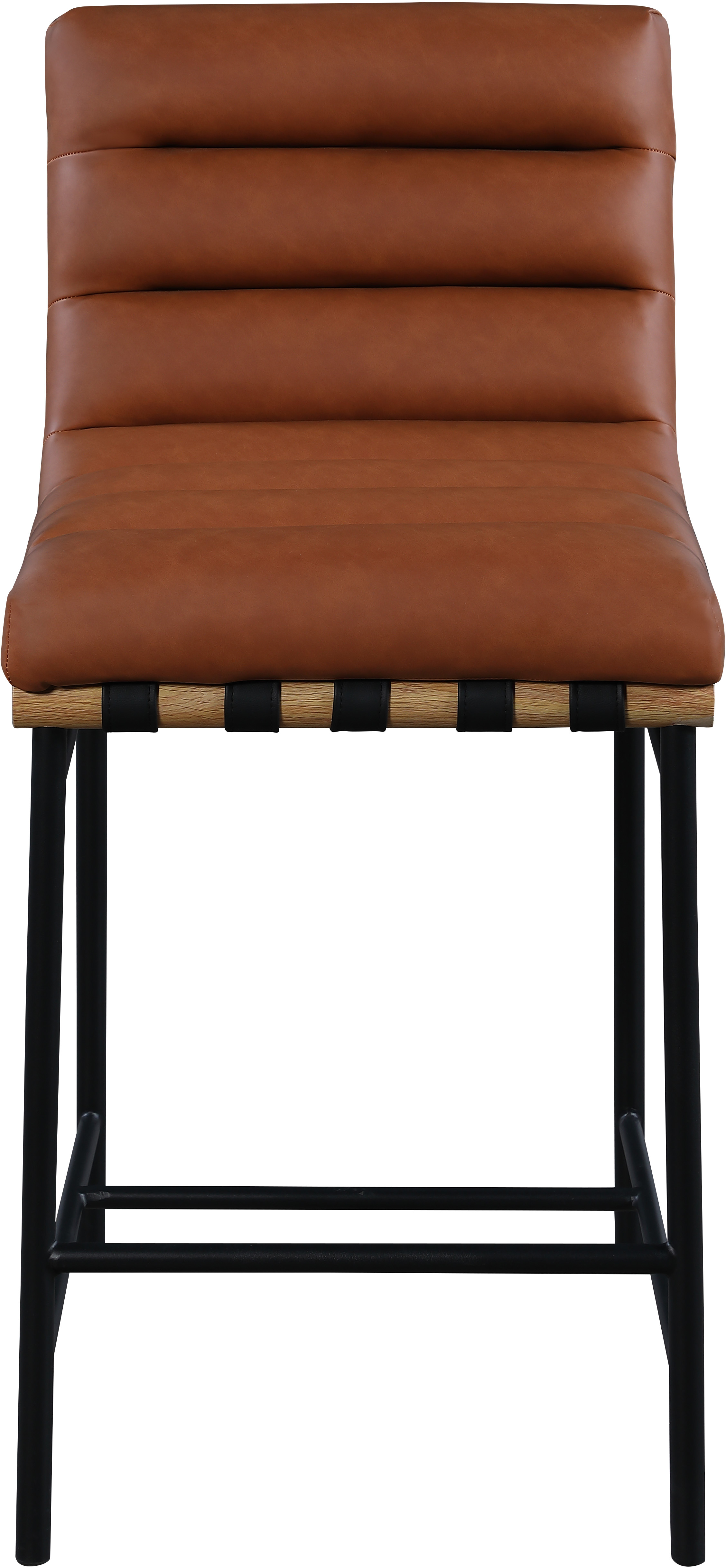 Meridian Furniture Burke Cognac Vegan Leather Counter Height Stool