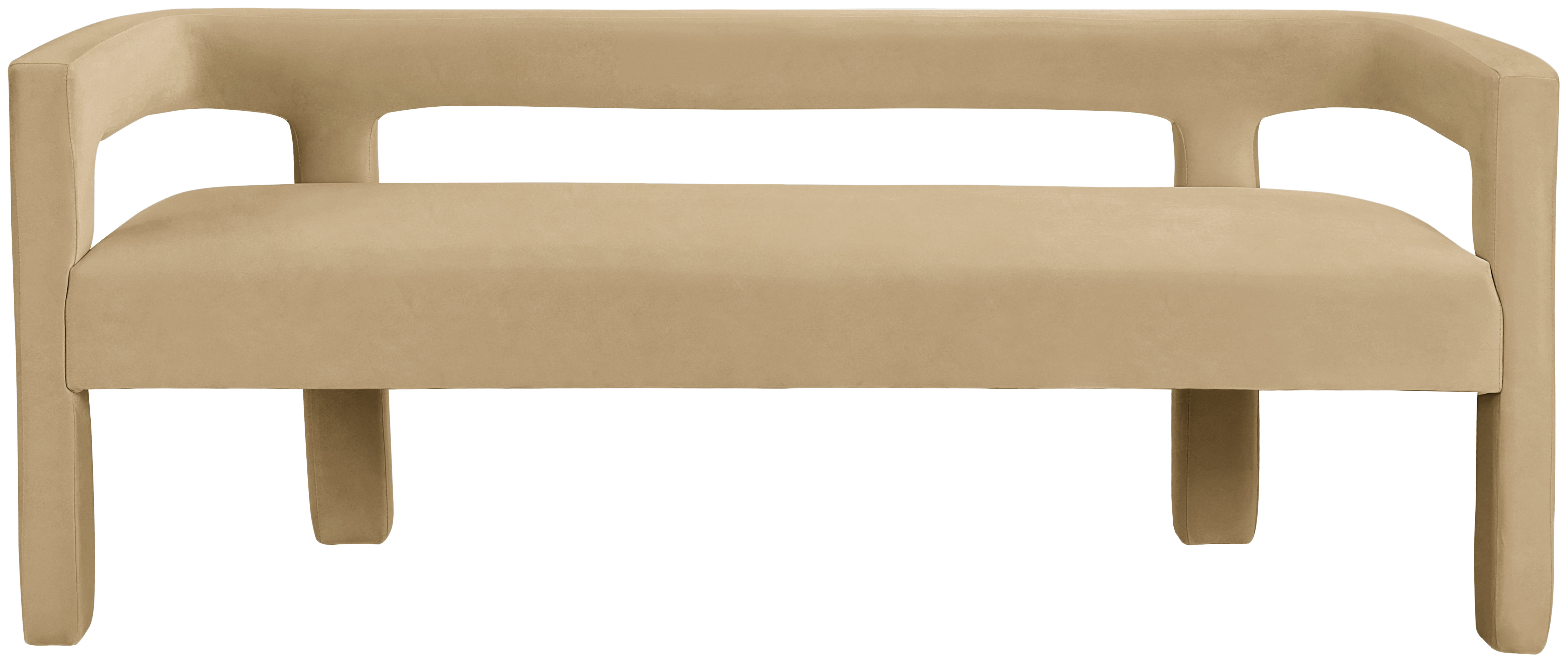 Meridian Furniture Athena Camel Velvet Bench