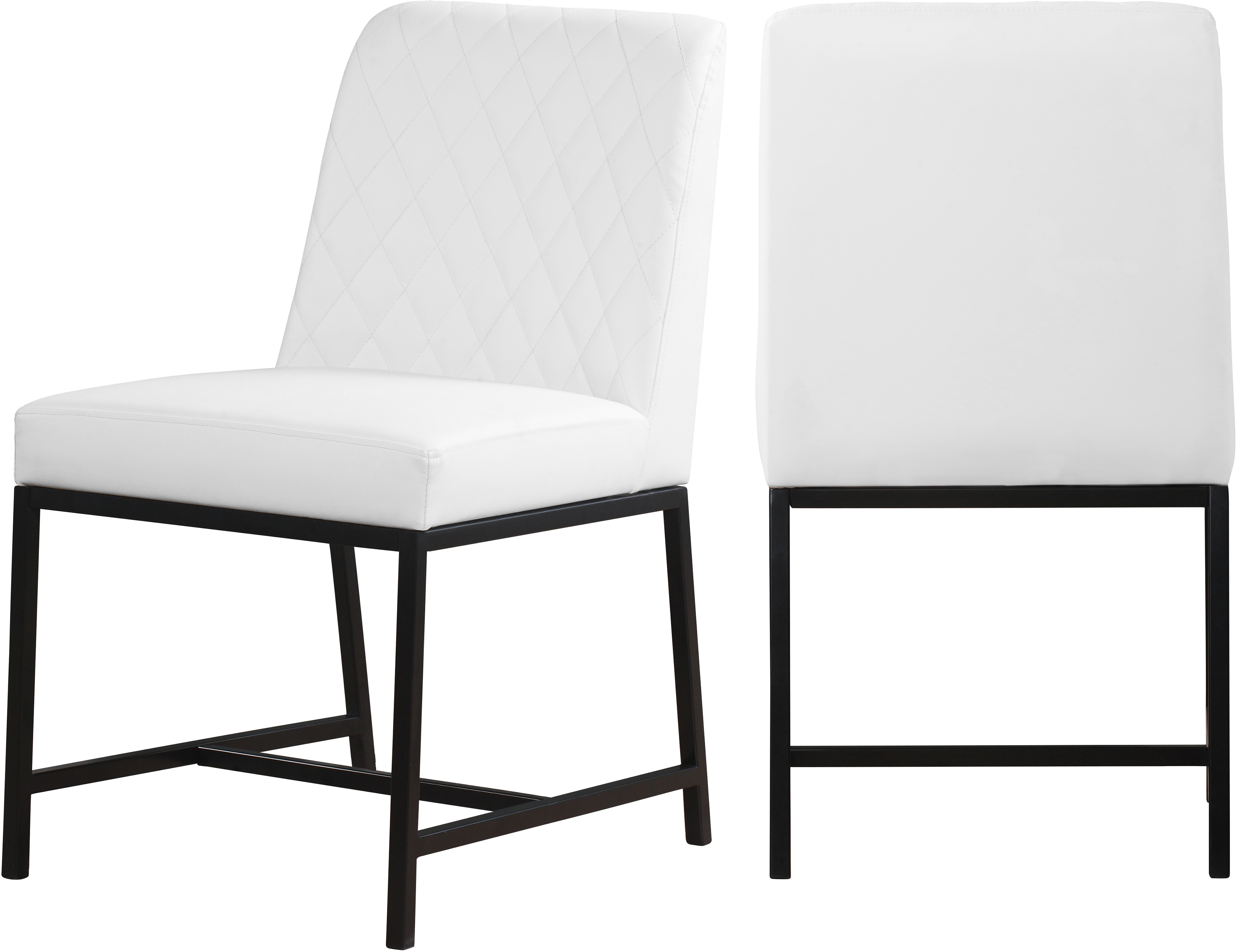 2 Meridian Furniture Bryce White Vegan Leather Dining Chairs