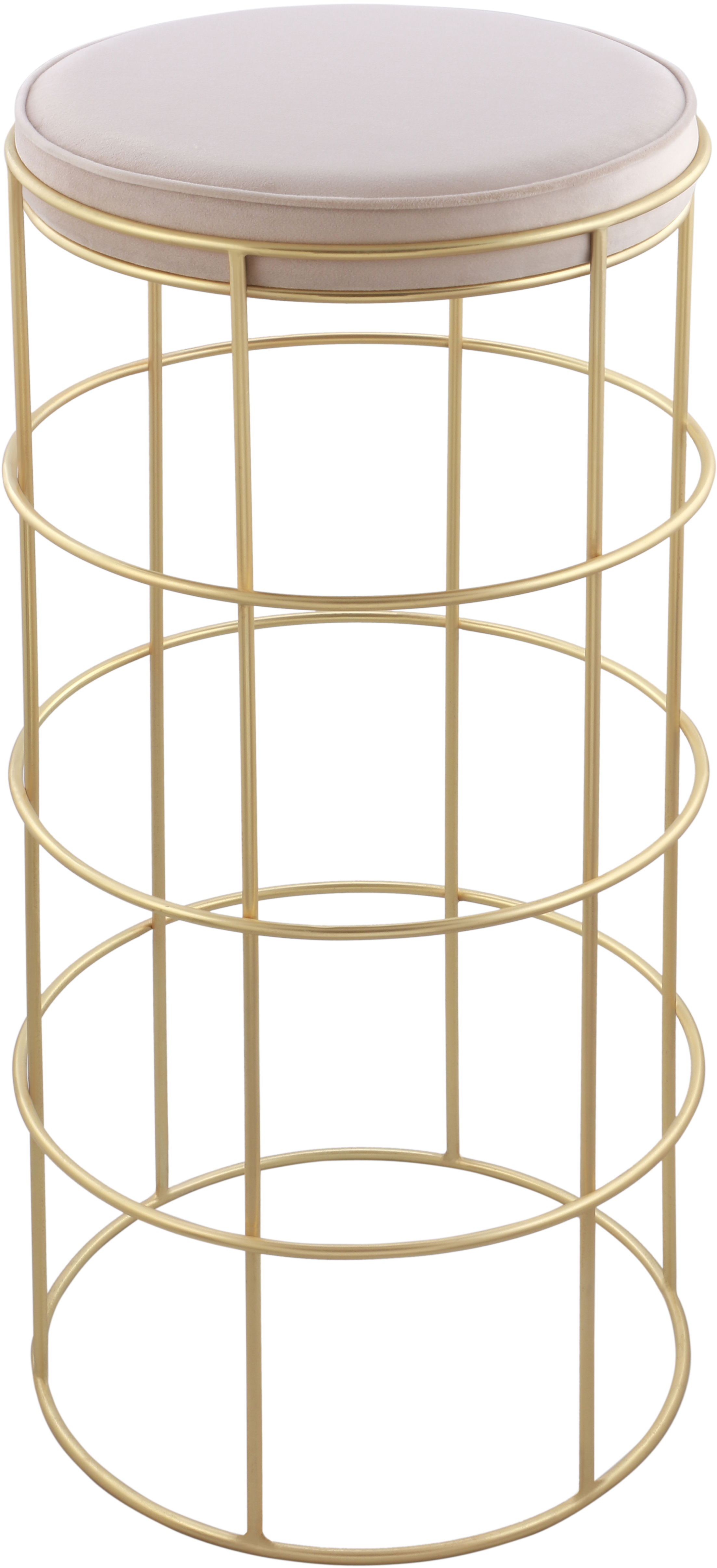 Meridian Furniture Rebar Cream Velvet Bar Stool