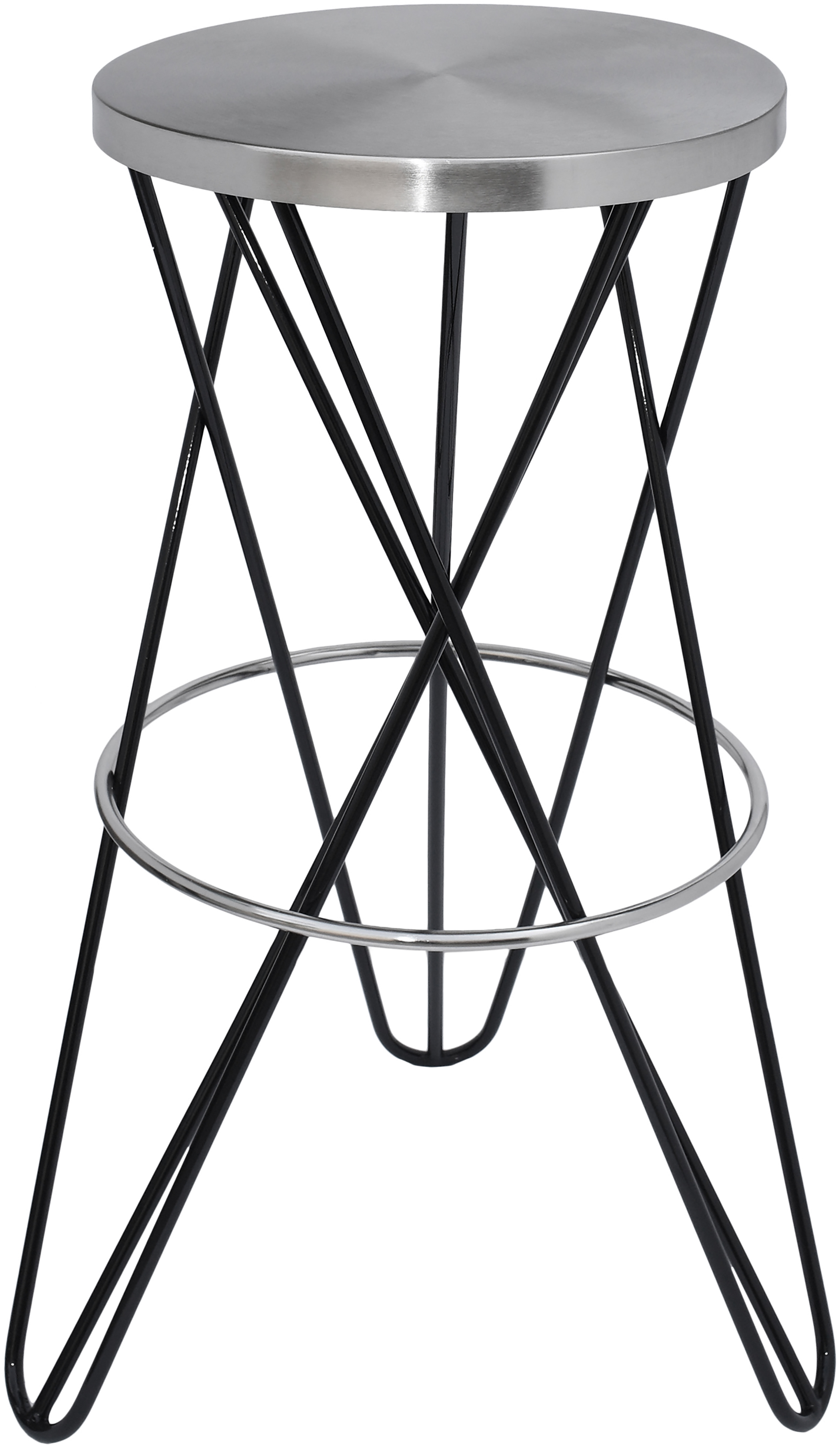 Meridian Furniture Mercury Black Silver Bar Stool