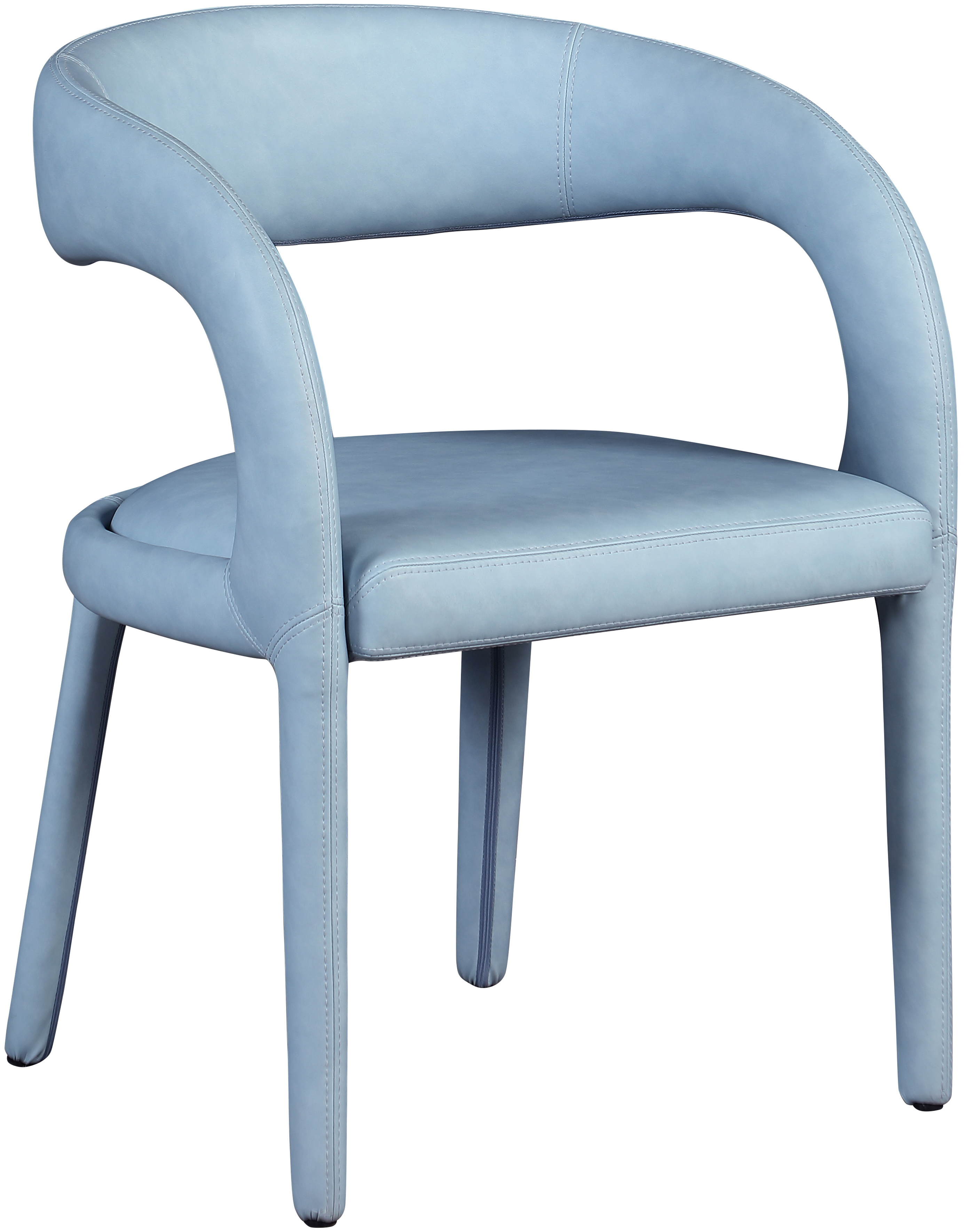 Meridian Furniture Sylvester Light Blue Vegan Leather Dining Chair