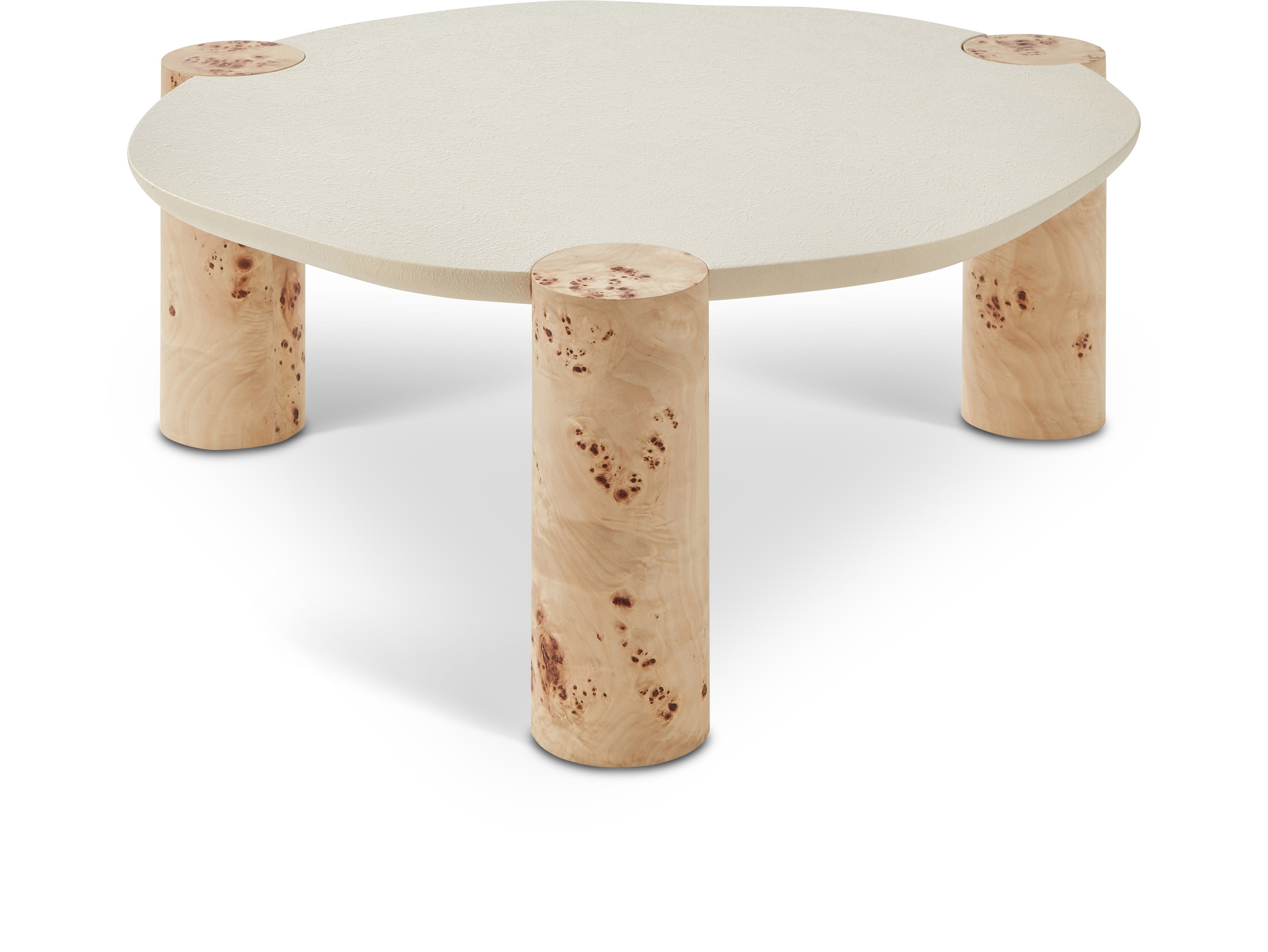 Meridian Furniture Thor Natural Burl Wood Round Coffee Table