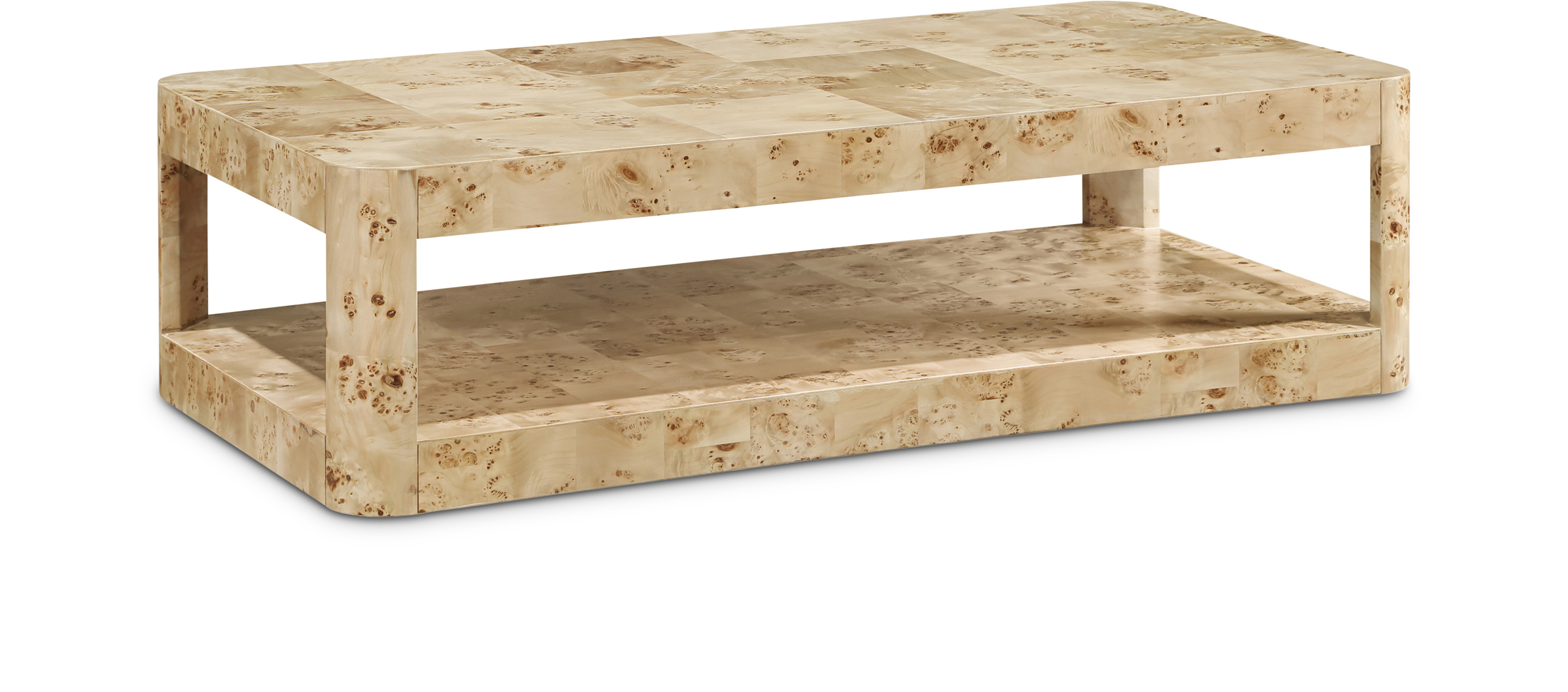 Meridian Furniture Reeves Natural Burl Wood Coffee Table