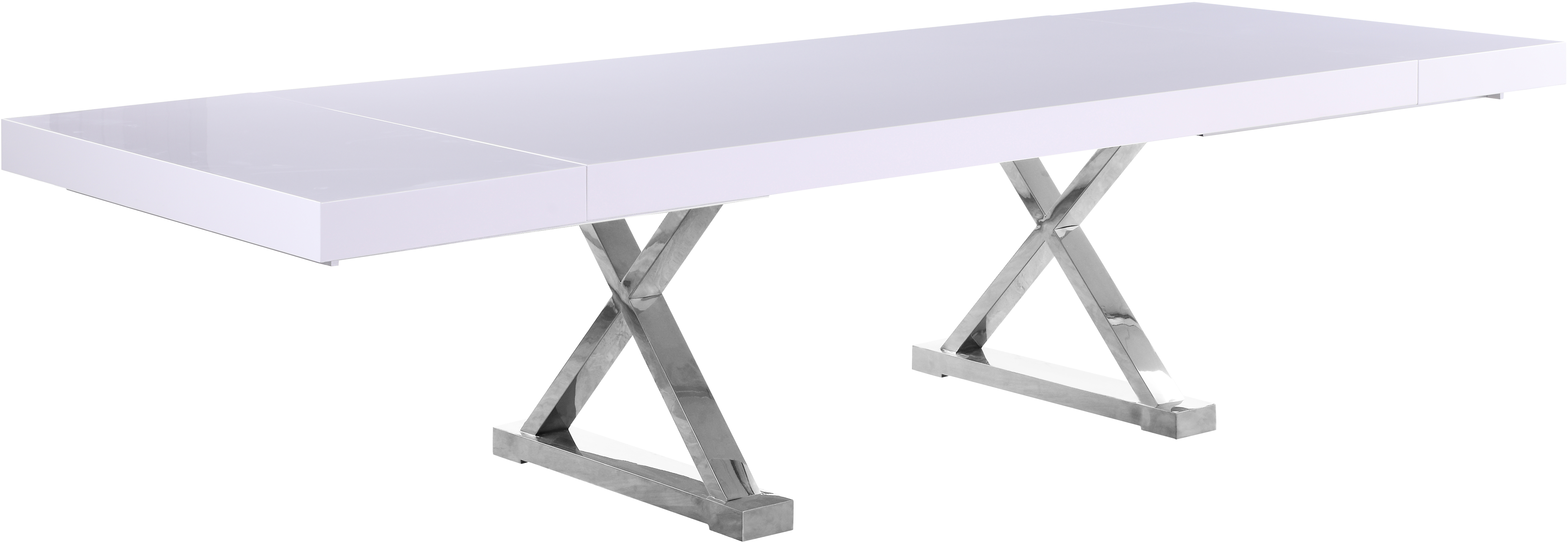 Meridian Furniture Excel White Chrome Dining Table