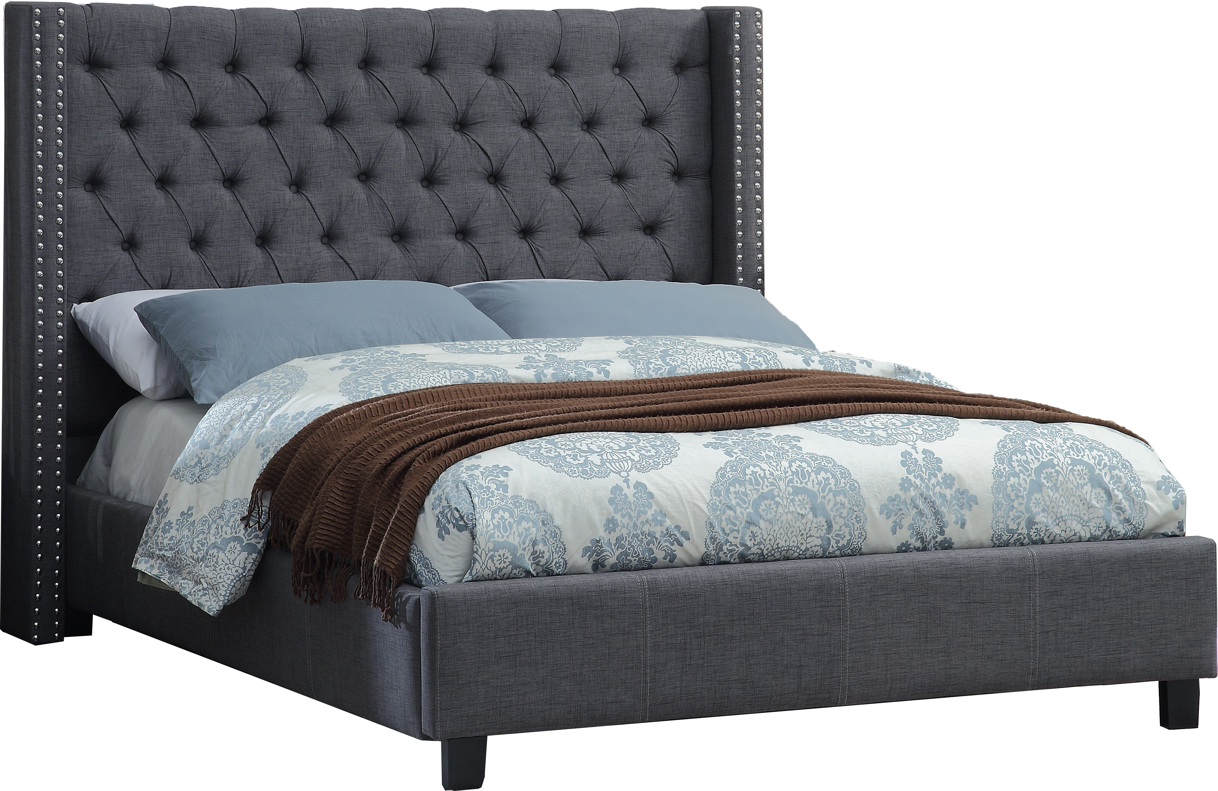 Design Edge Kurri Kurri  Grey Linen King Bed