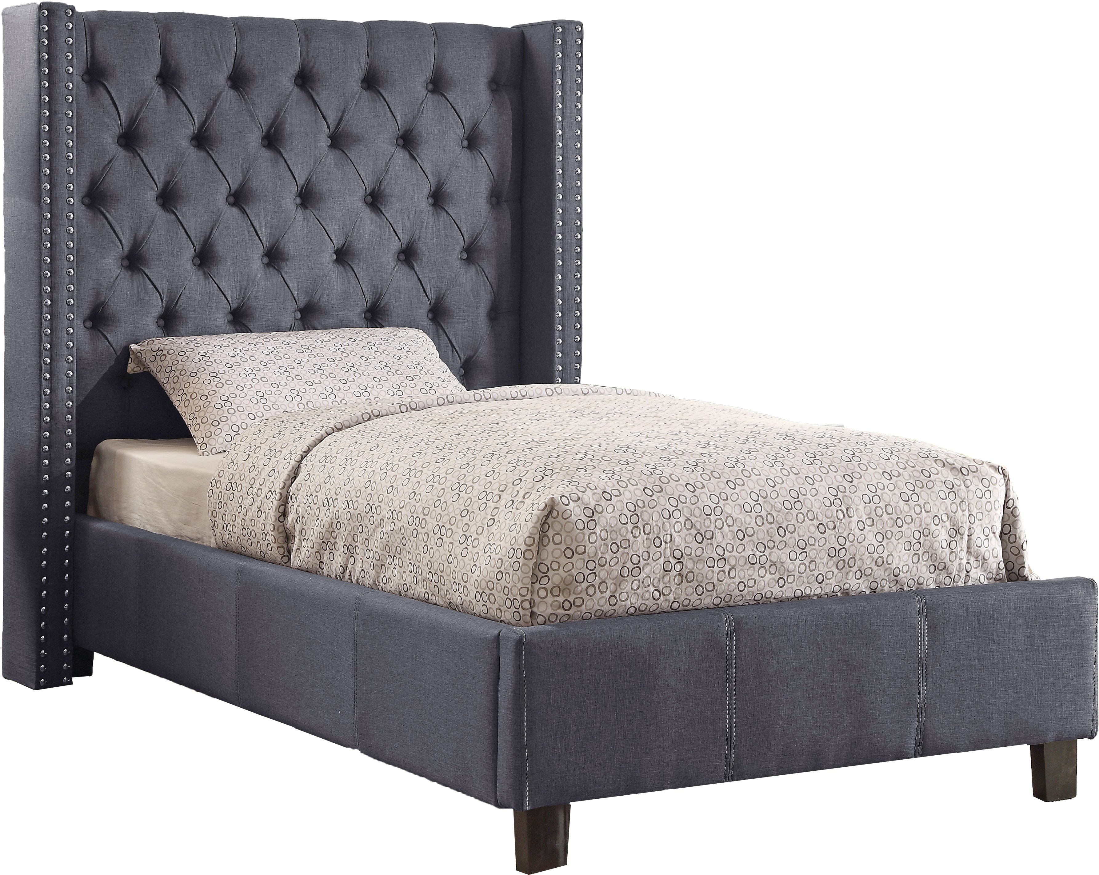 Design Edge Kurri Kurri  Grey Linen Twin Bed