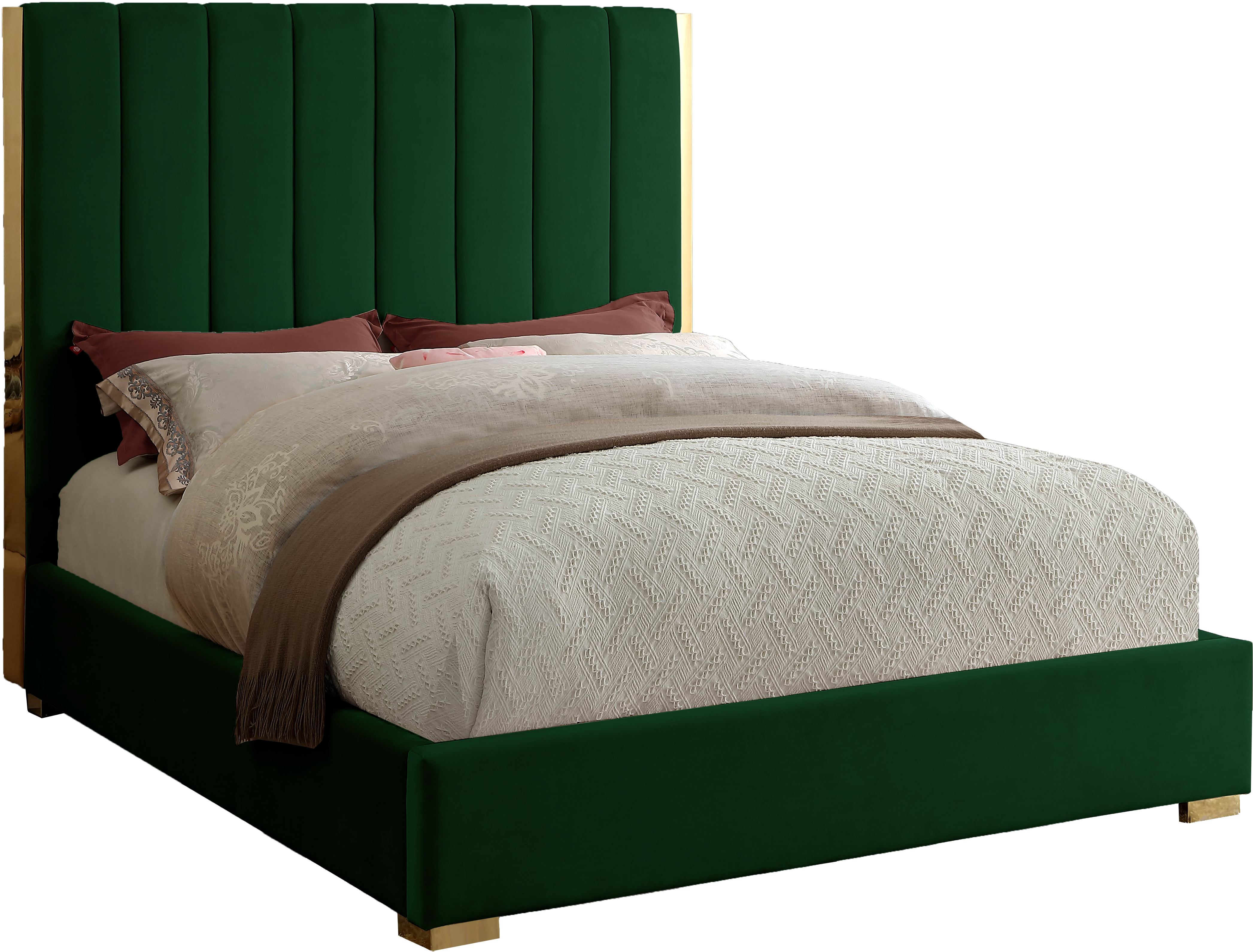 Design Edge Lake Cargelligo  Green Velvet King Bed