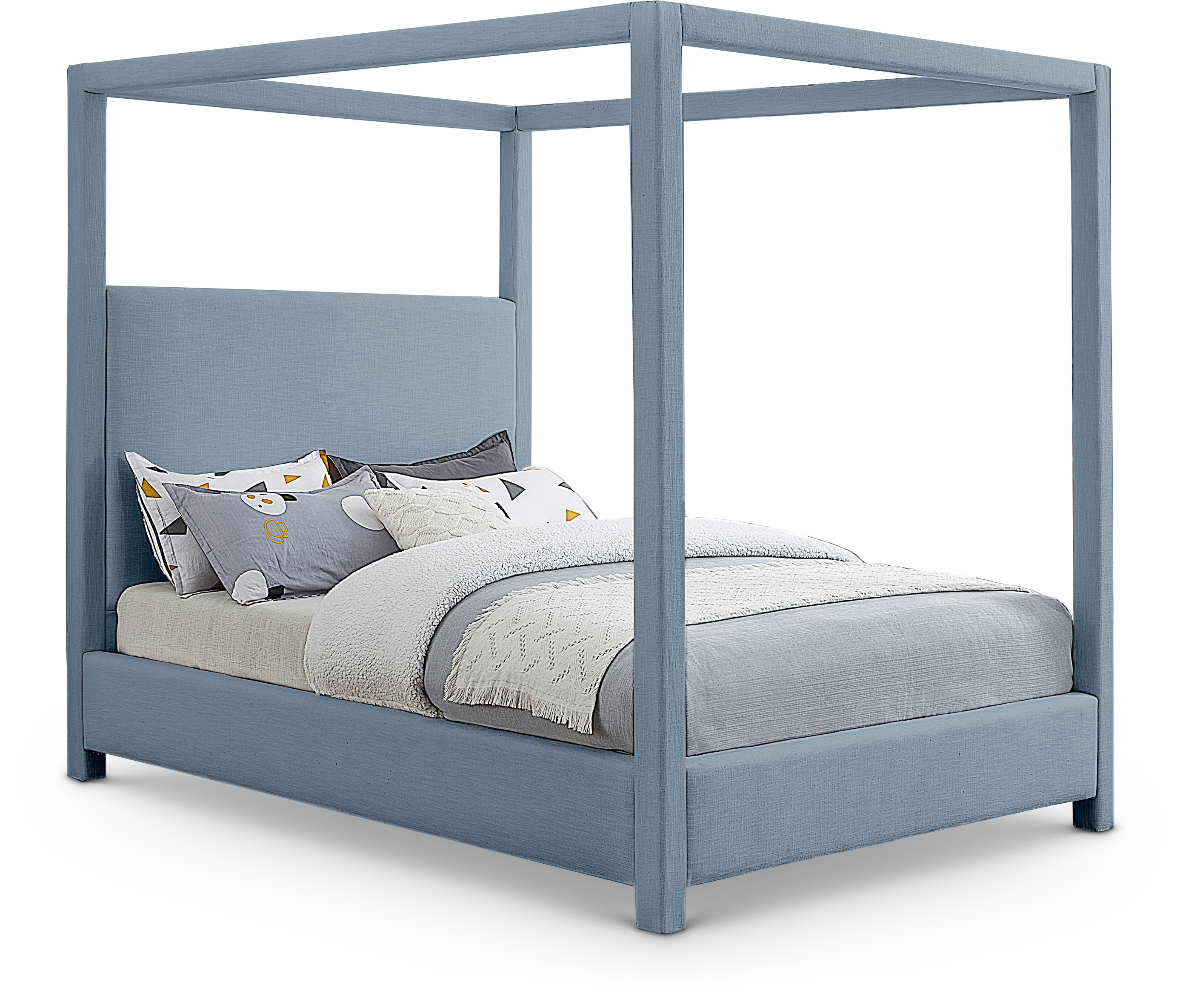 Meridian Furniture Emerson Sky Blue Full Bed