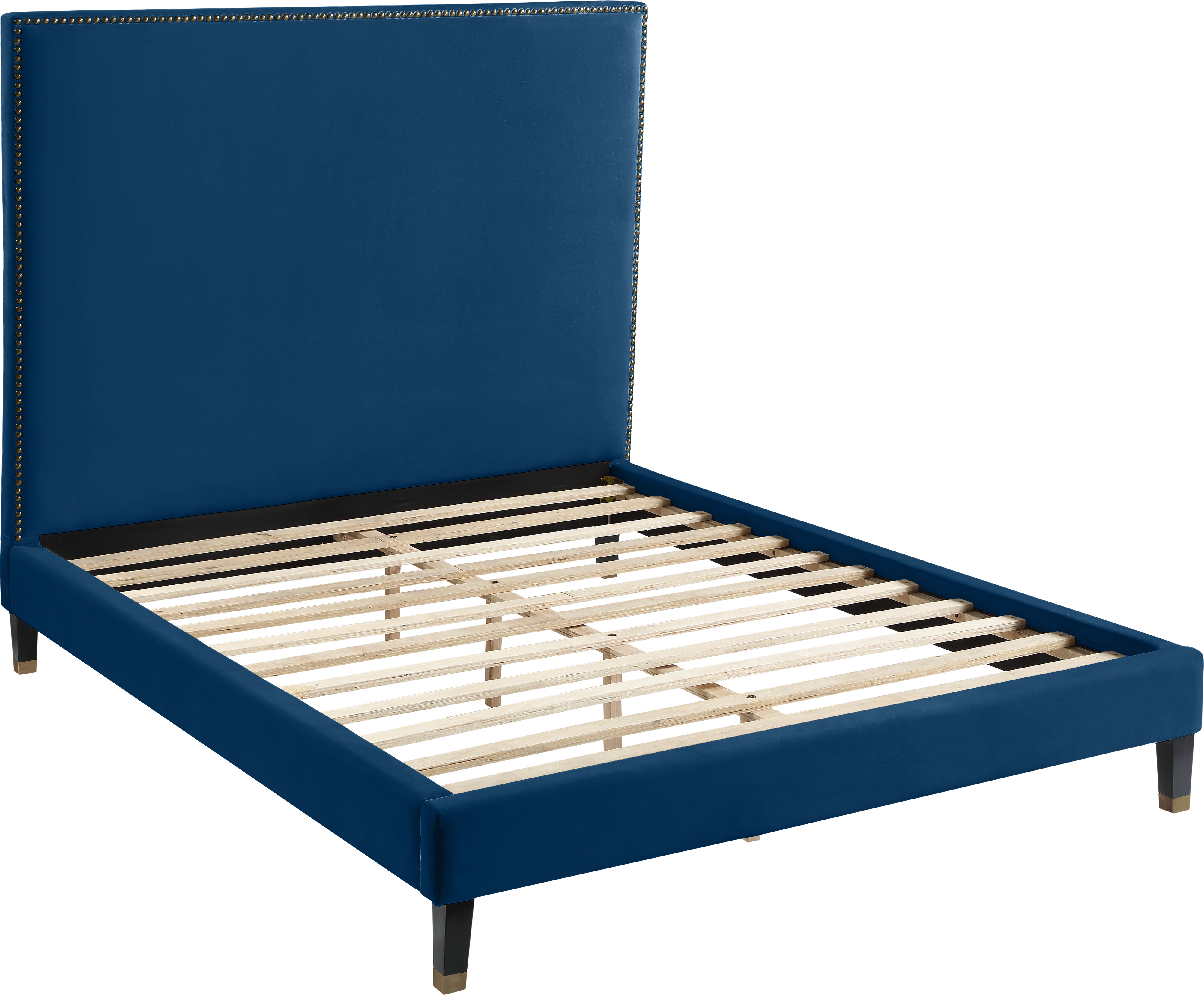Meridian Furniture Harlie Navy Velvet King Bed