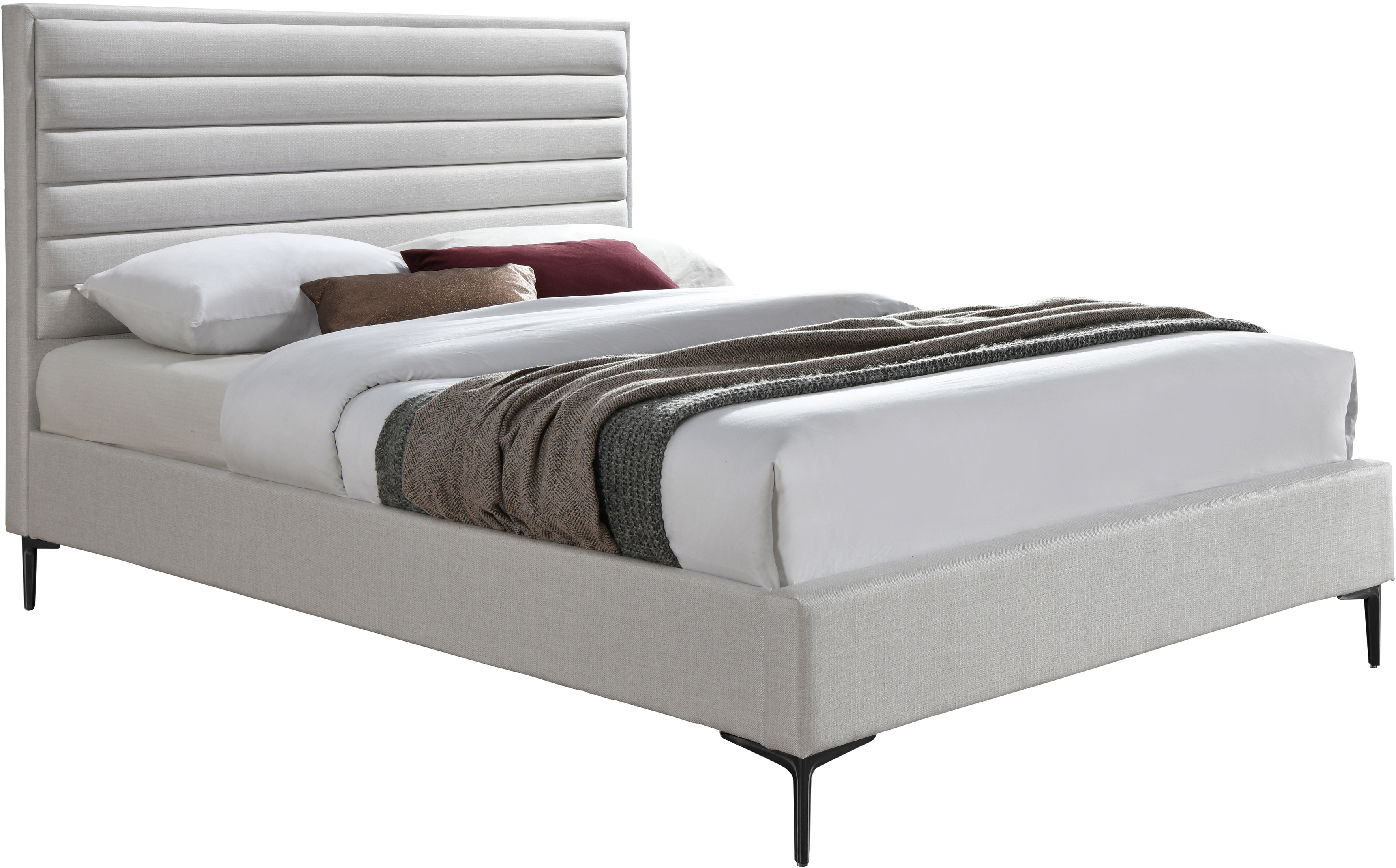 Meridian Furniture Hunter Cream Linen King Bed
