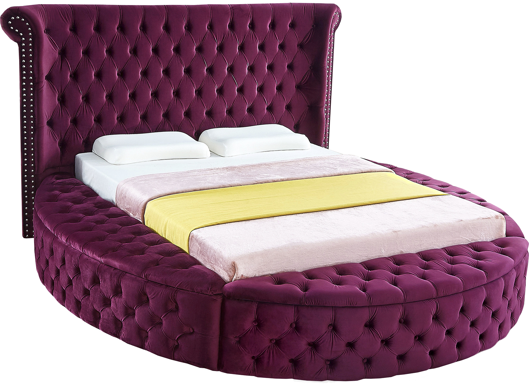 Meridian Furniture Luxus Purple Velvet King Bed