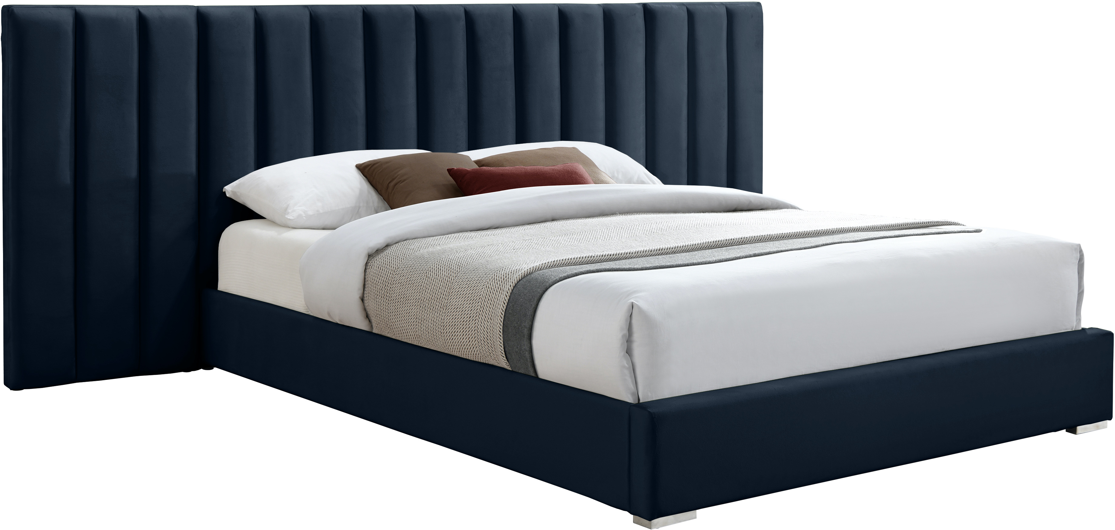 Meridian Furniture Pablo Navy Velvet King Bed