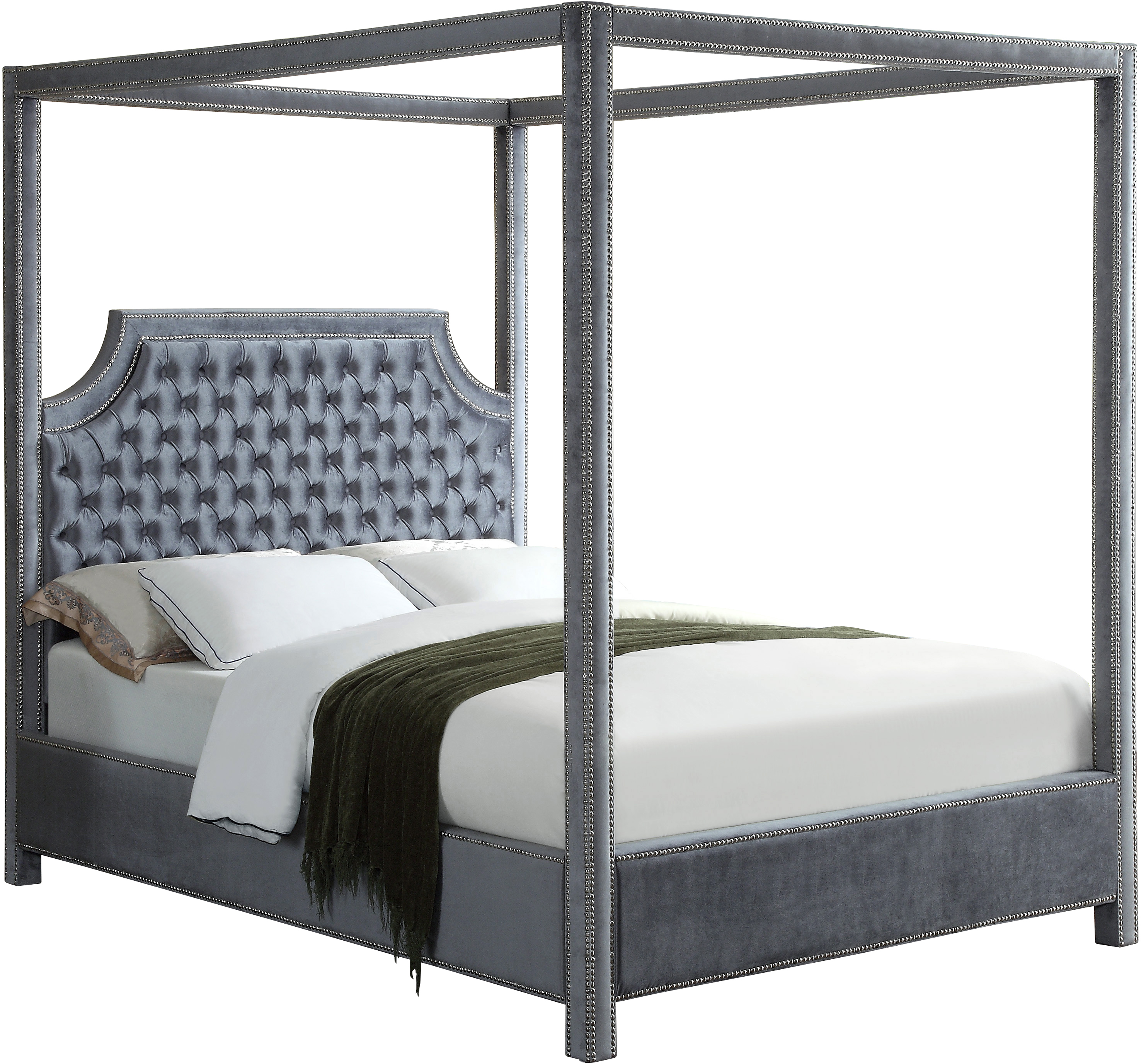 Design Edge Chinchilla  Grey Velvet King Bed