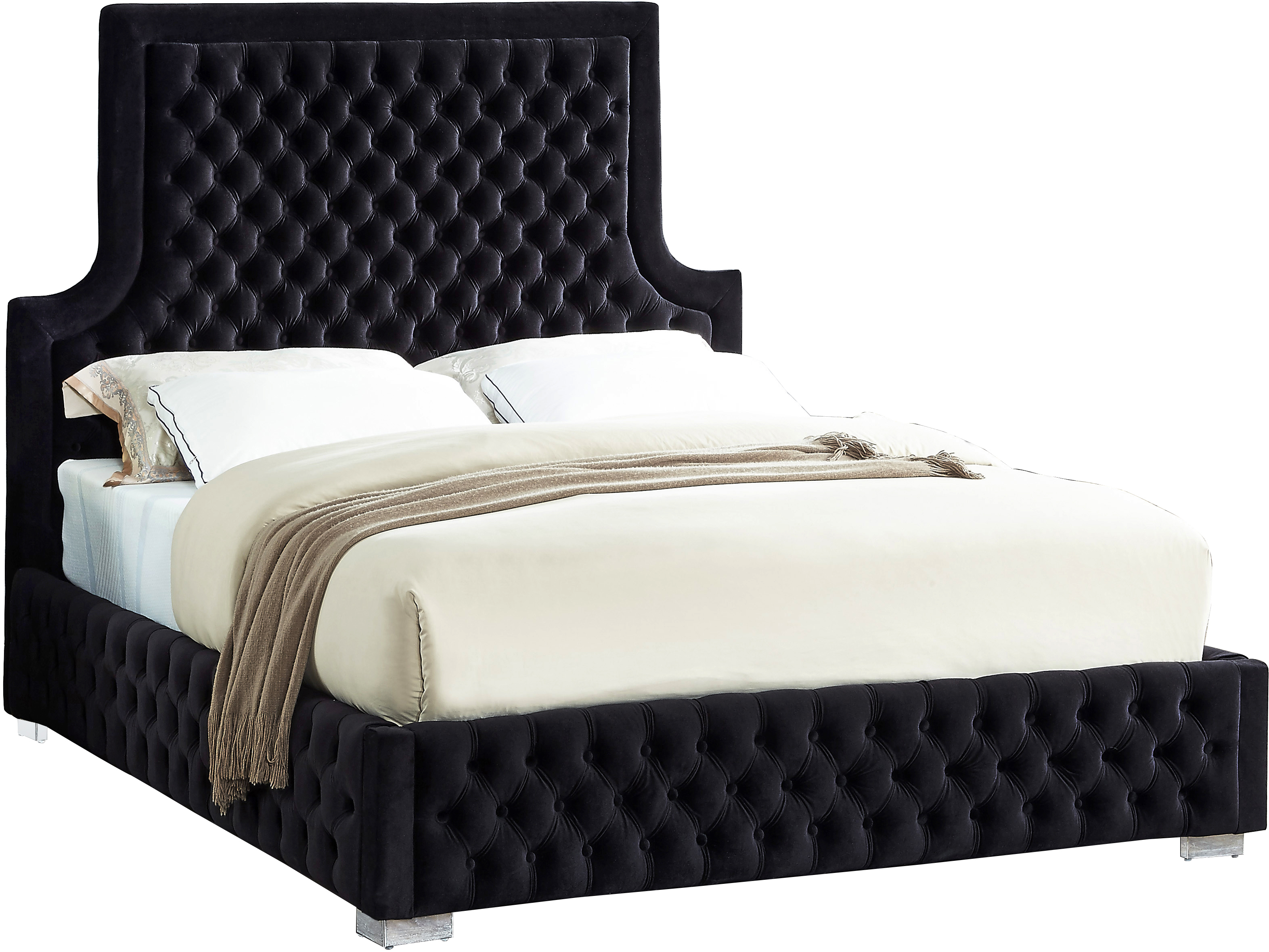 Design Edge Collinsville  Black Velvet King Bed