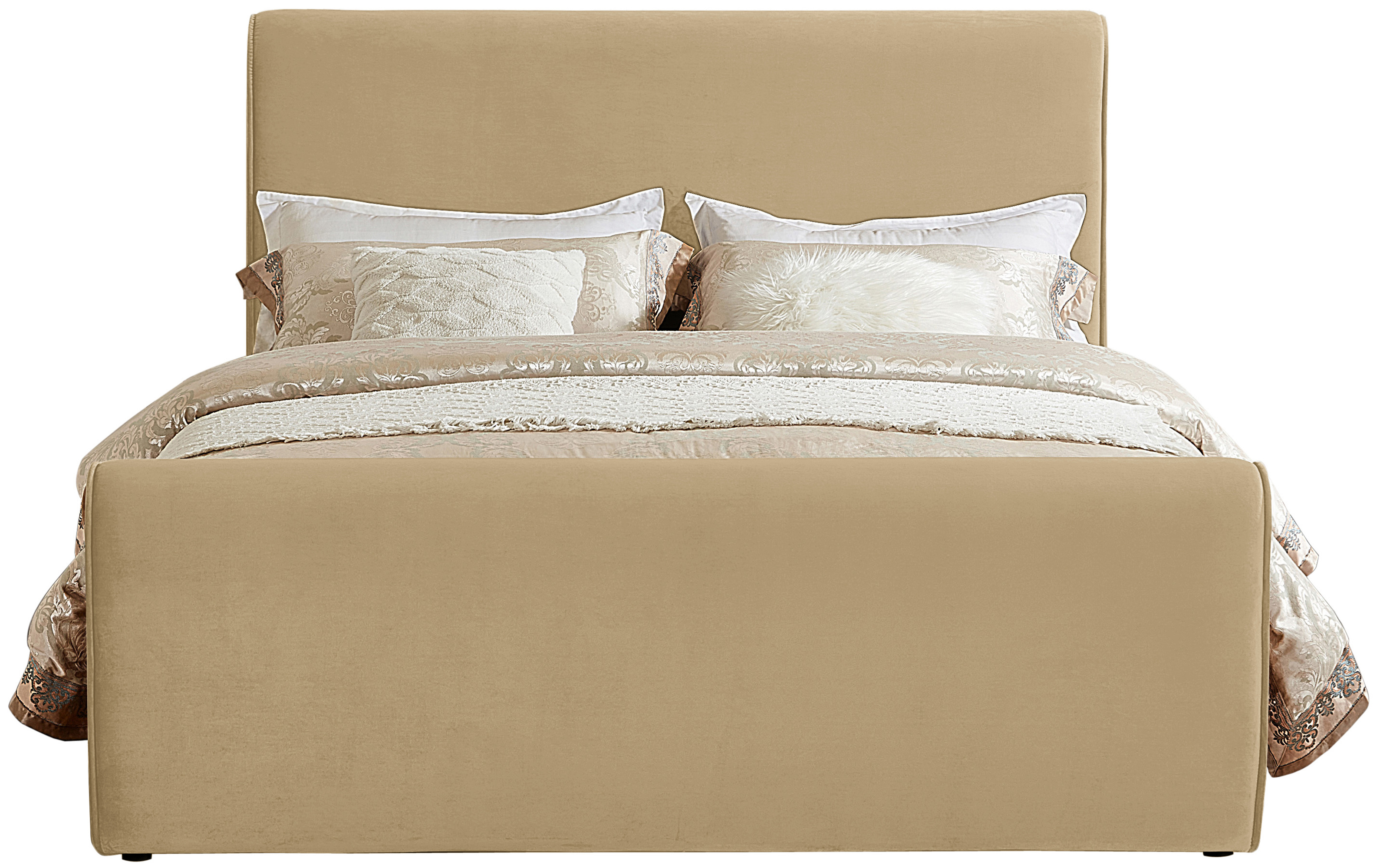 Meridian Furniture Sloan Camel Velvet Full Bed