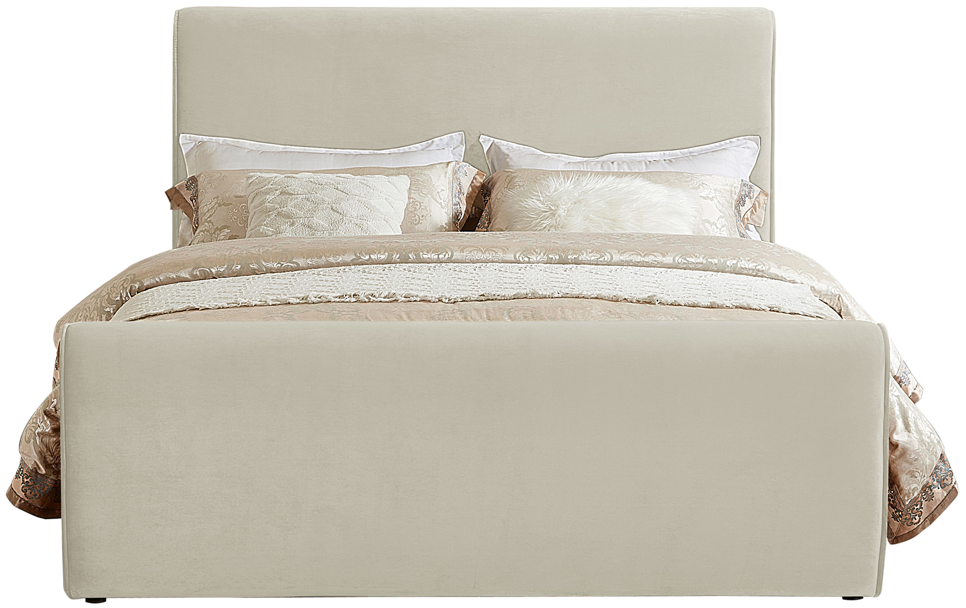 Meridian Furniture Sloan Cream Velvet Full Bed