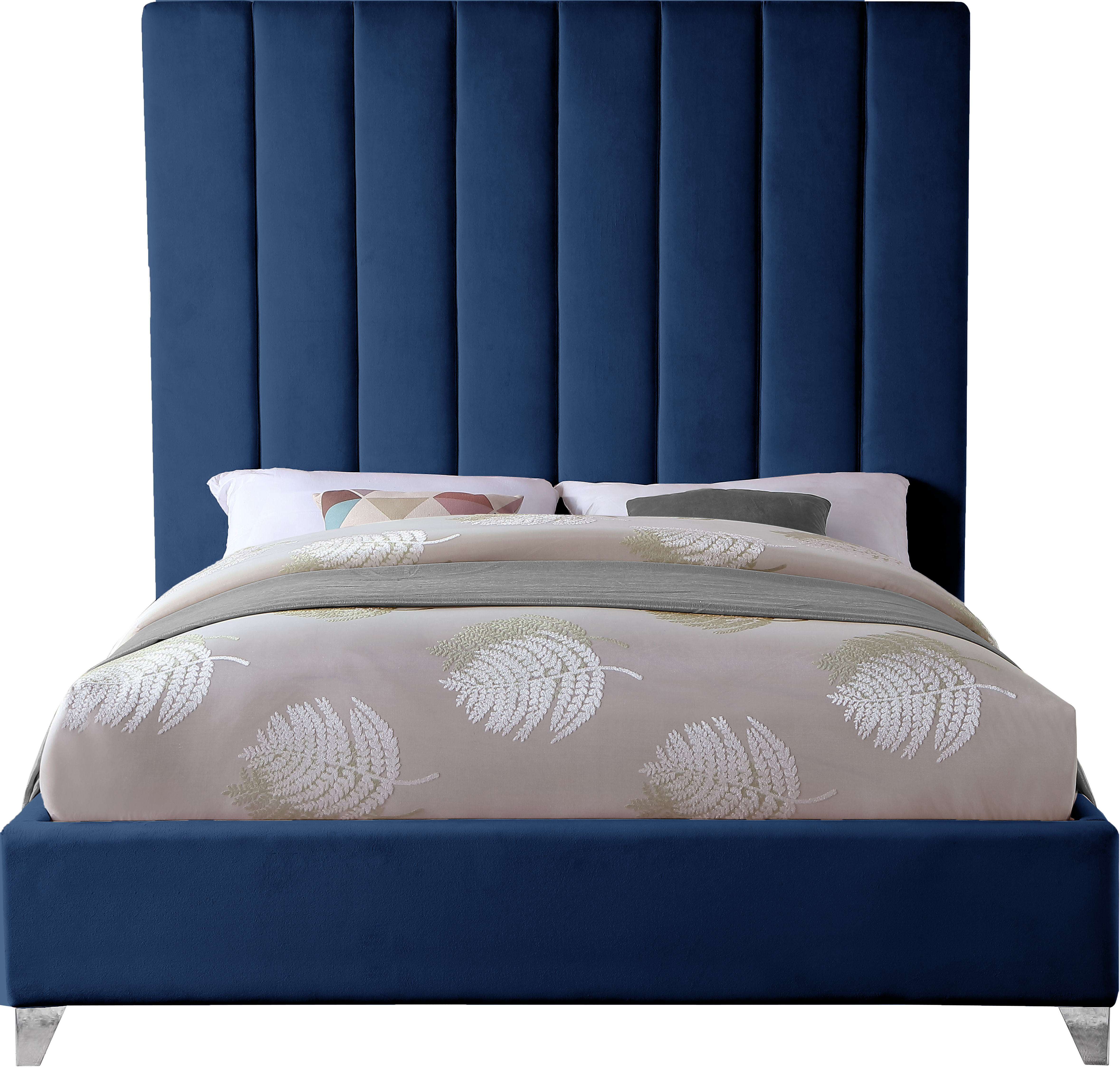 Design Edge Hebel  Navy Velvet Full Bed