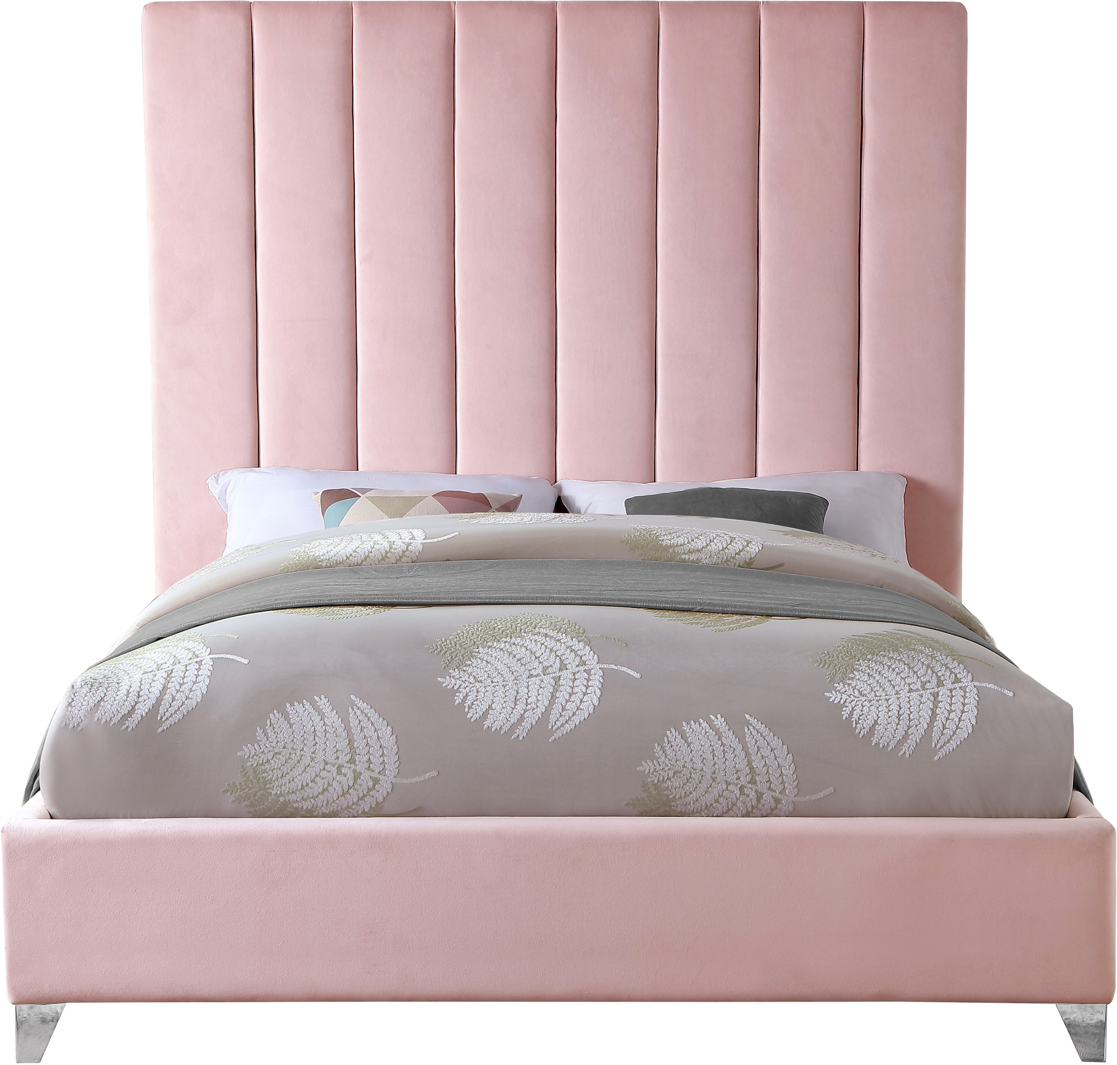 Design Edge Hebel  Pink Velvet King Bed