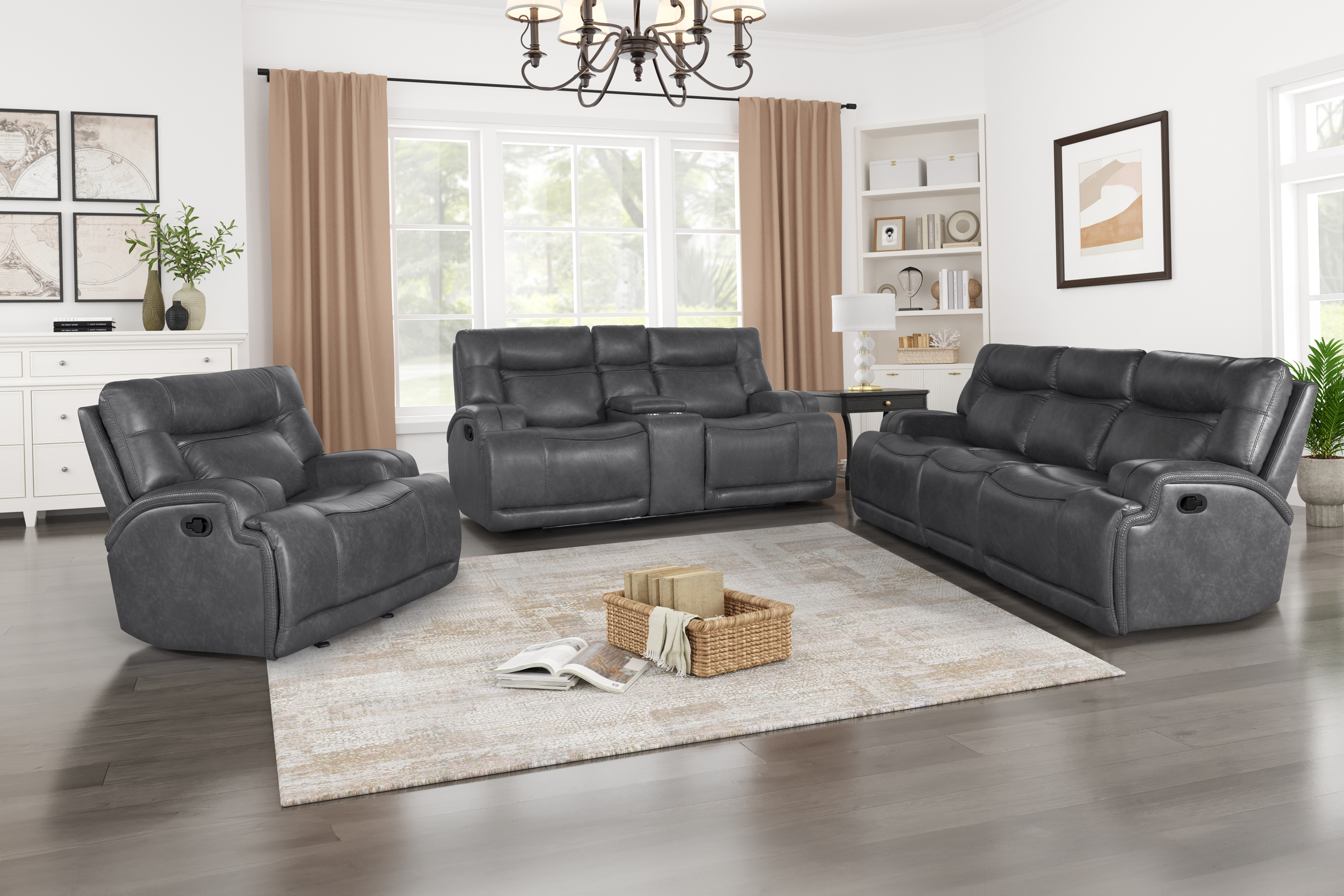 New Classic Furniture Titan Gray 3pc Living Room Set