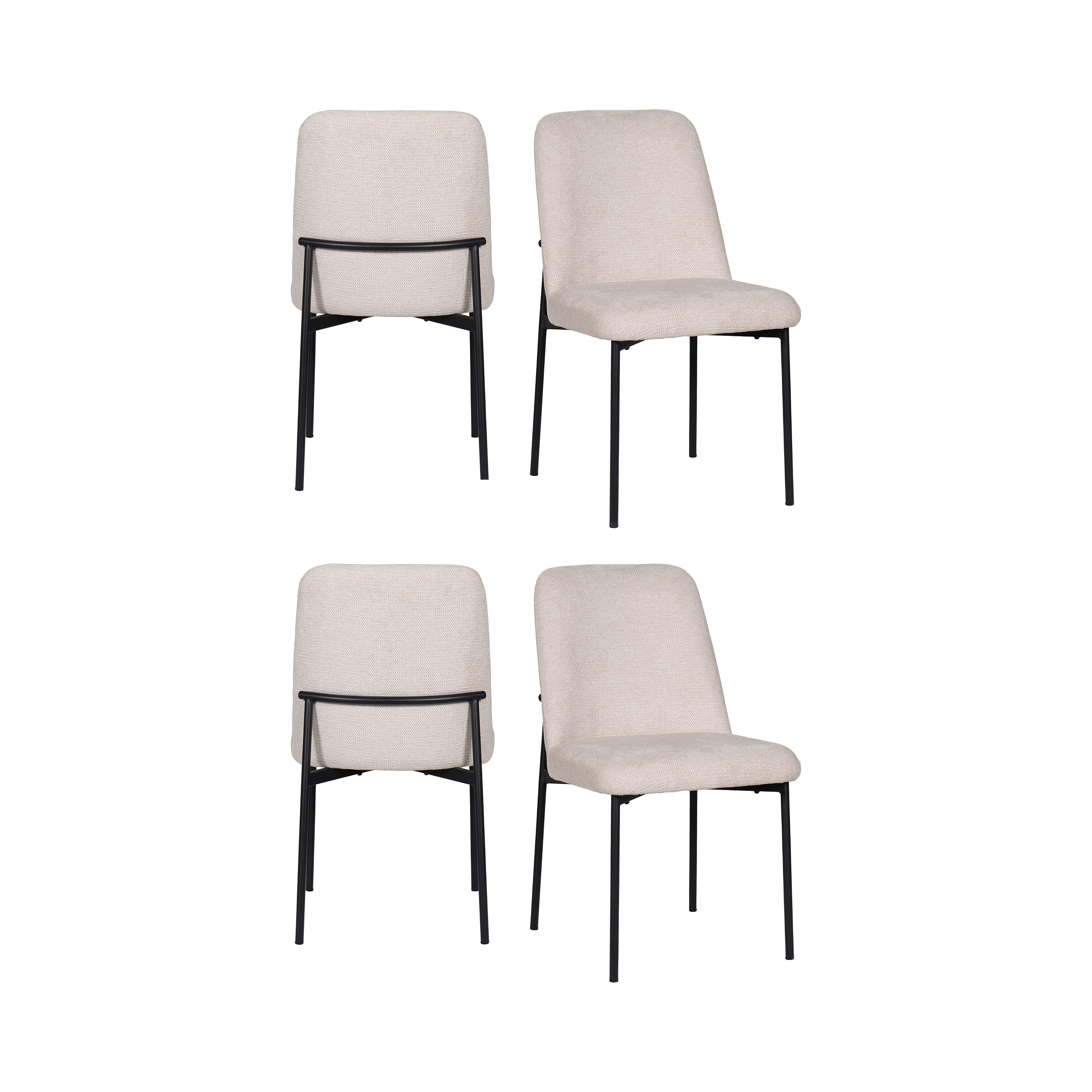 4 New Classic Furniture Erik Beige Black Side Chairs NCF-23-STH4023BS-4C 4 New Classic Furniture Erik Beige Black Side Chairs NCF-23-STH4023BS-4C