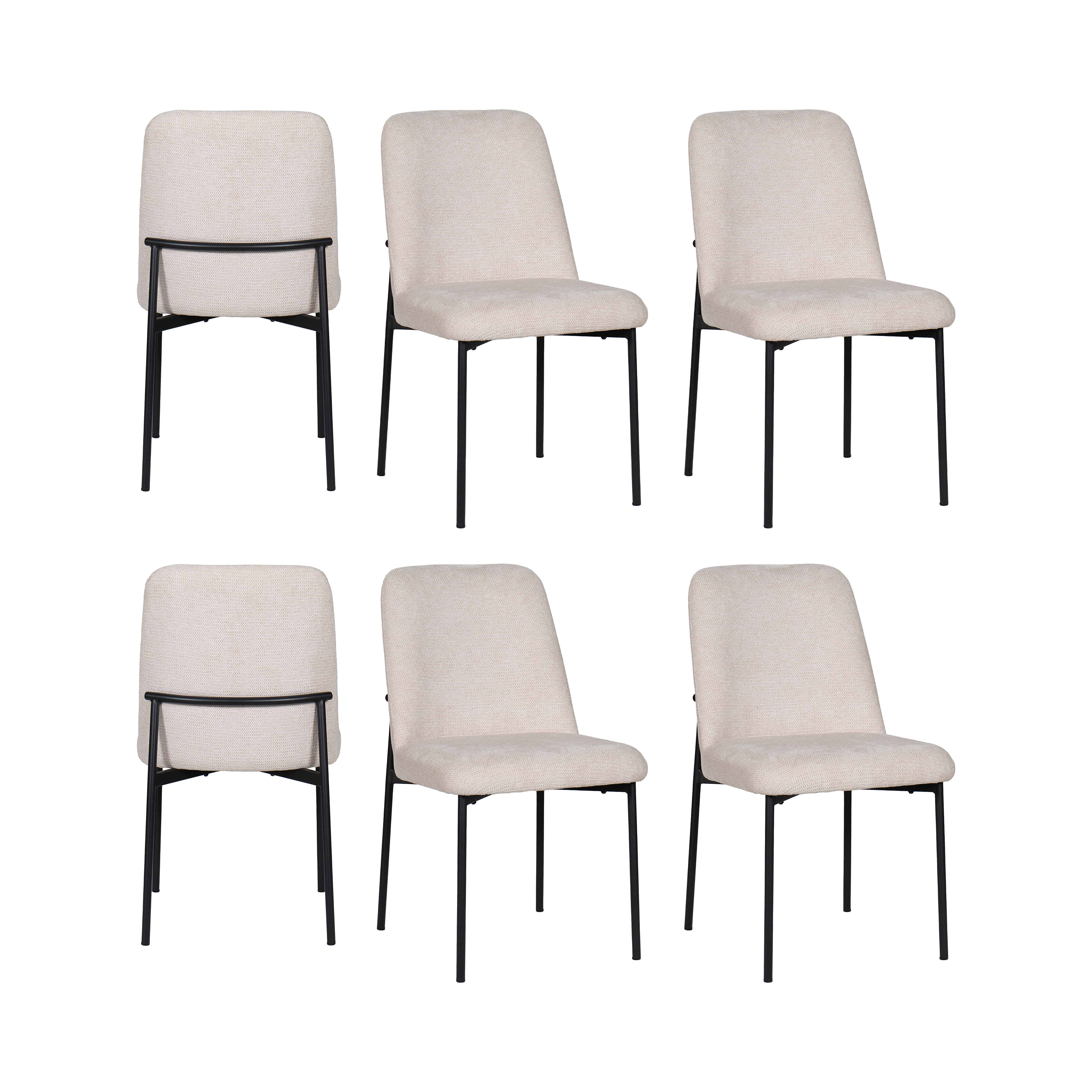 6 New Classic Furniture Erik Beige Black Side Chairs NCF-23-STH4023BS-6C