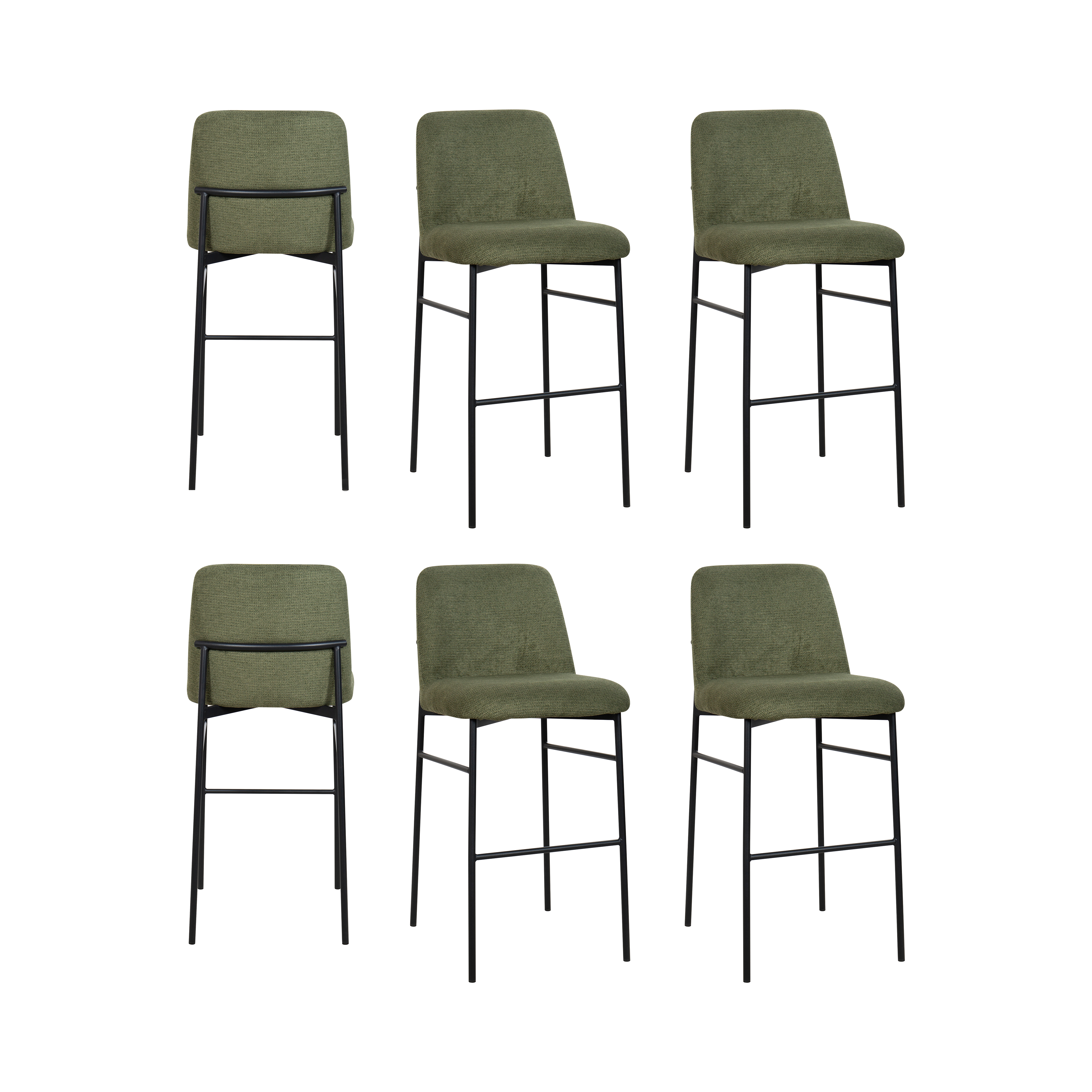 6 New Classic Furniture Erik Green Black Bar Chairs NCF-23-STH4023GB-6C 6 New Classic Furniture Erik Green Black Bar Chairs NCF-23-STH4023GB-6C